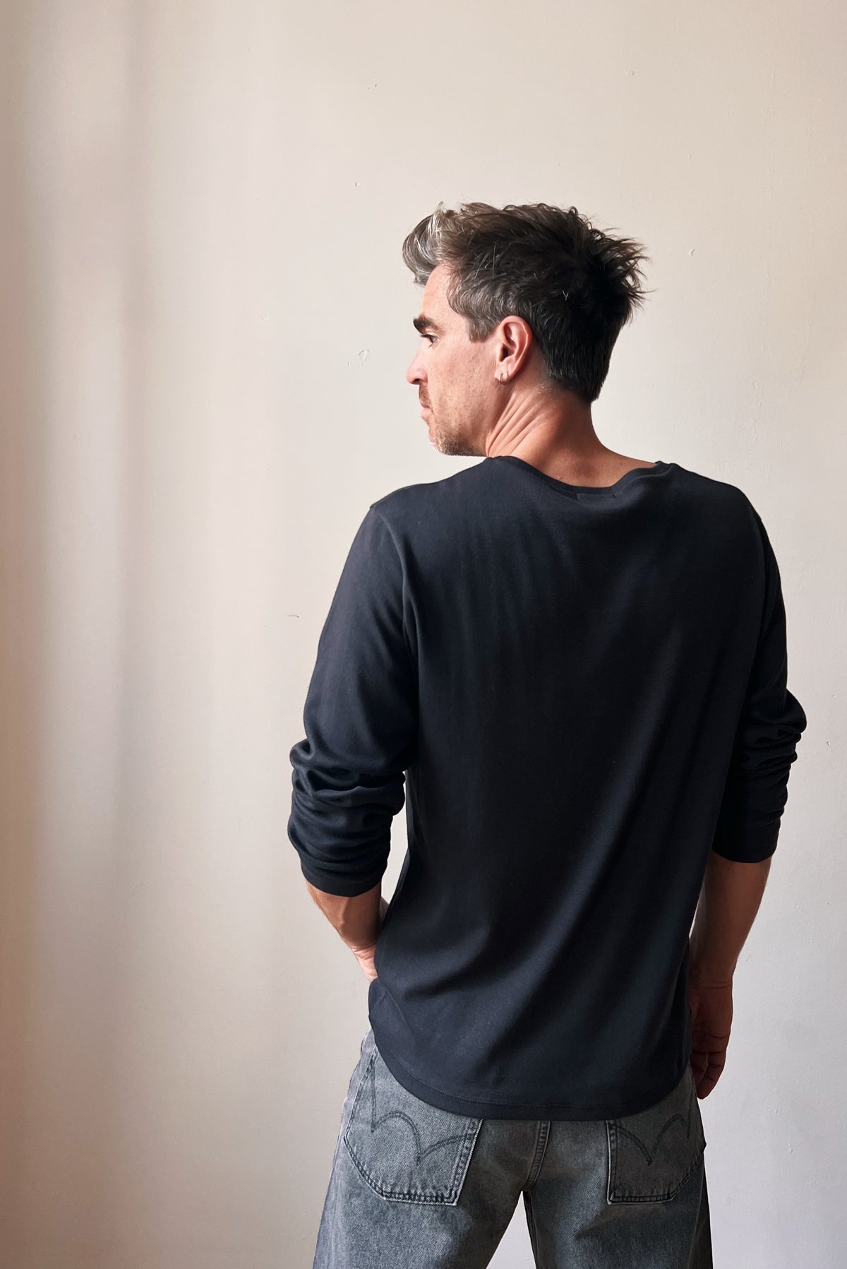 Longsleeve Ben - Charcoal Rib