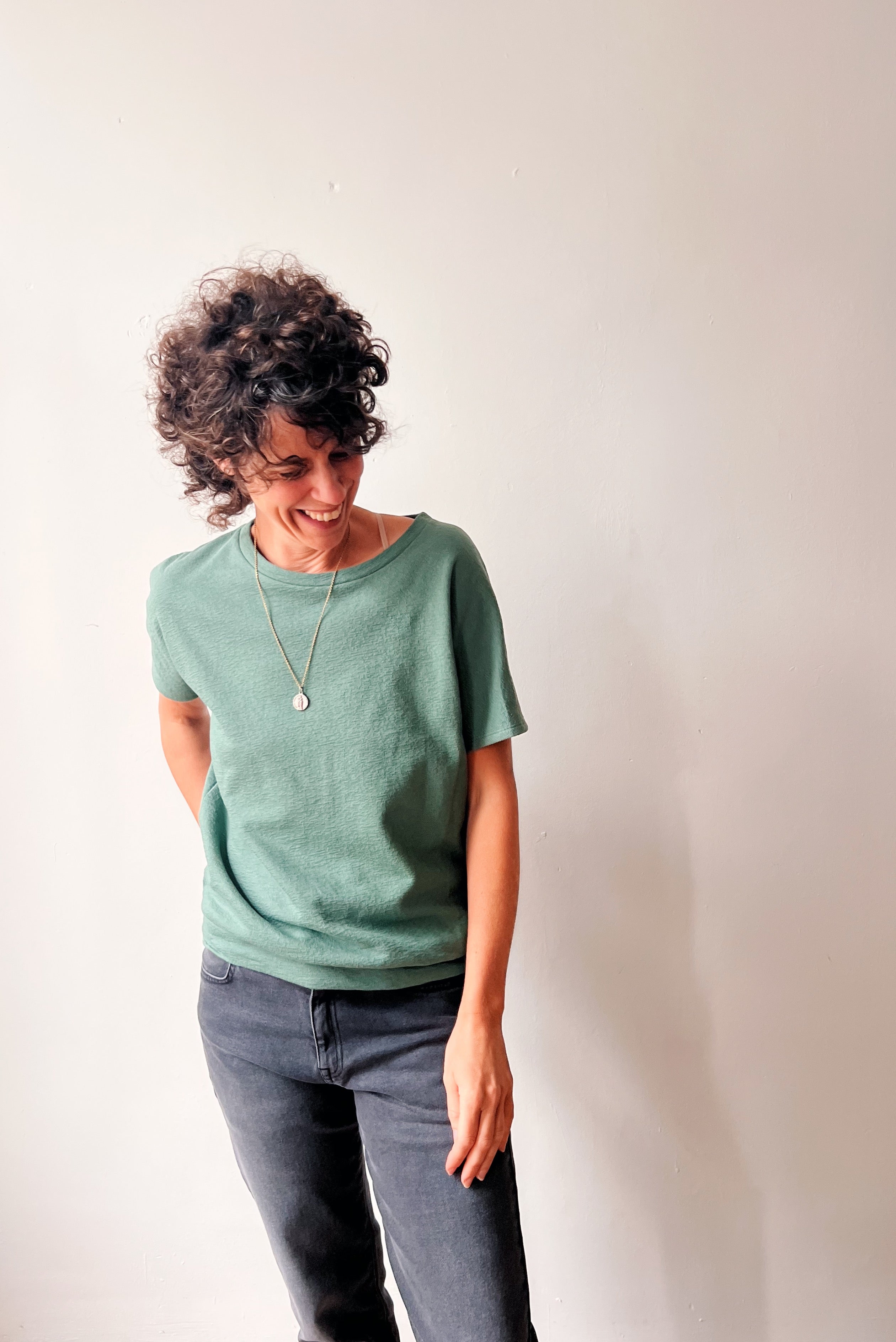 Shortsleeve Sweater Lucia - Soft Sage