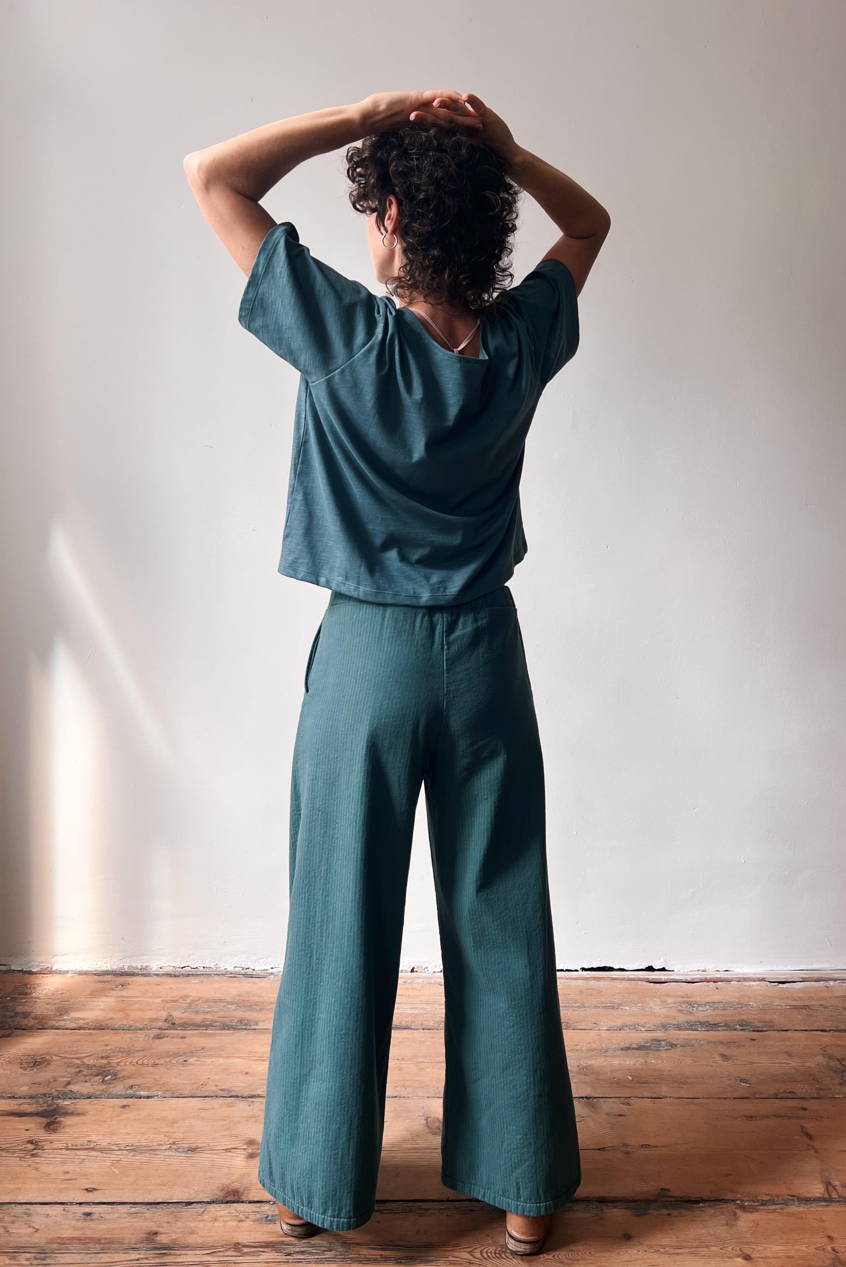 Wijde Broek Marta - Reversed Corduroy - Sage