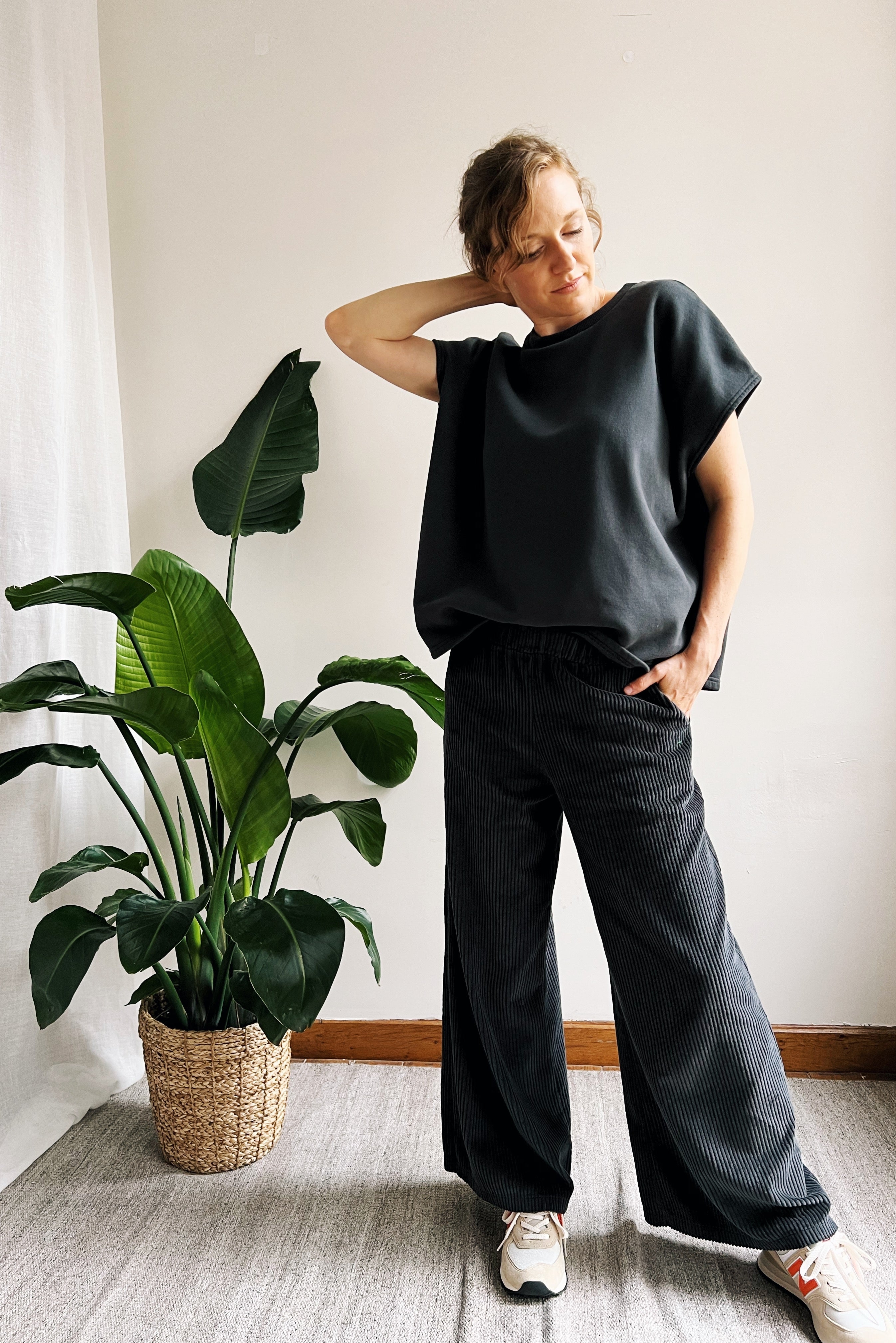 the dão store - Wide Pants Corduroy Marta - Antra - Pants | Jumpsuits