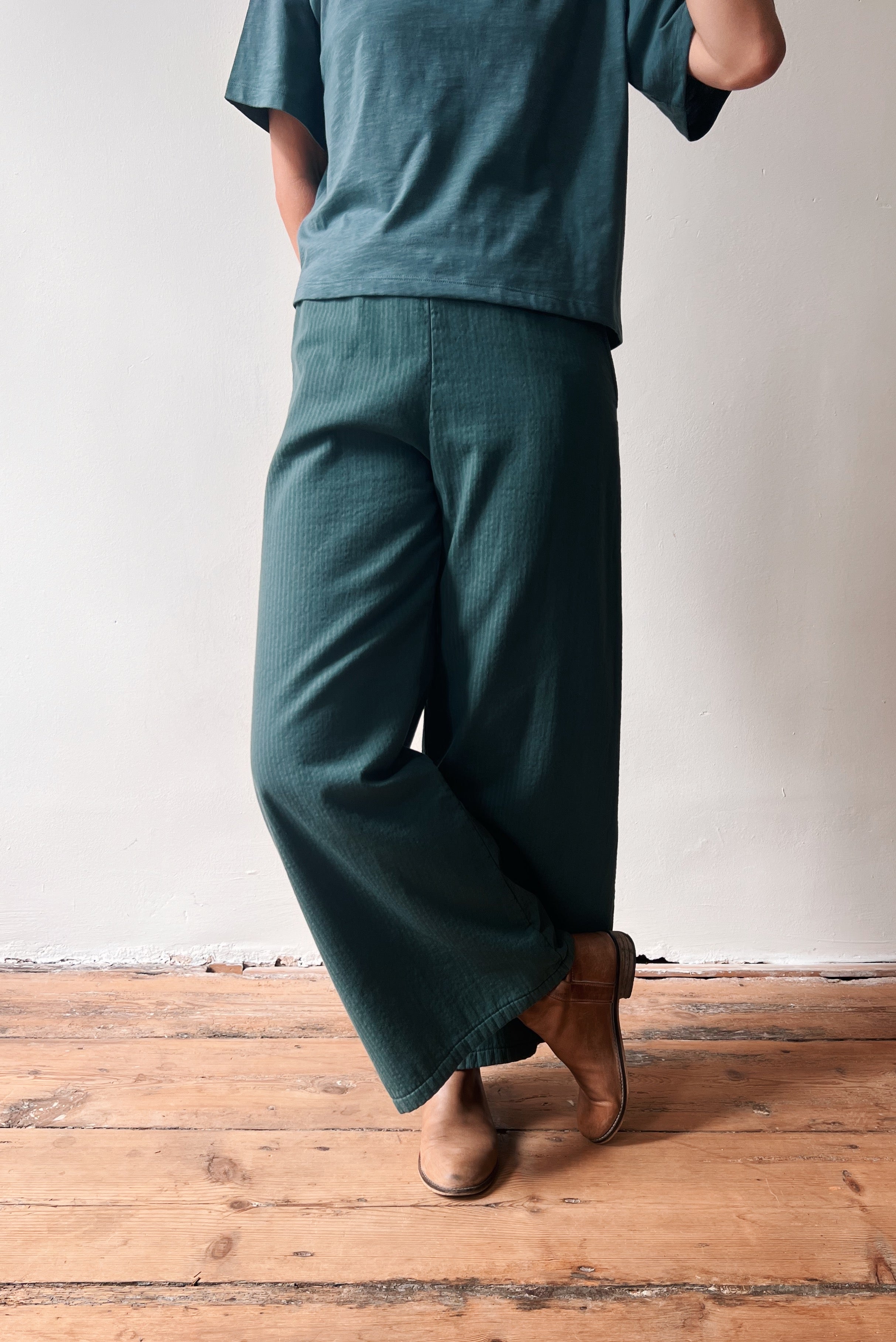Wijde Broek Marta - Reversed Corduroy - Sage