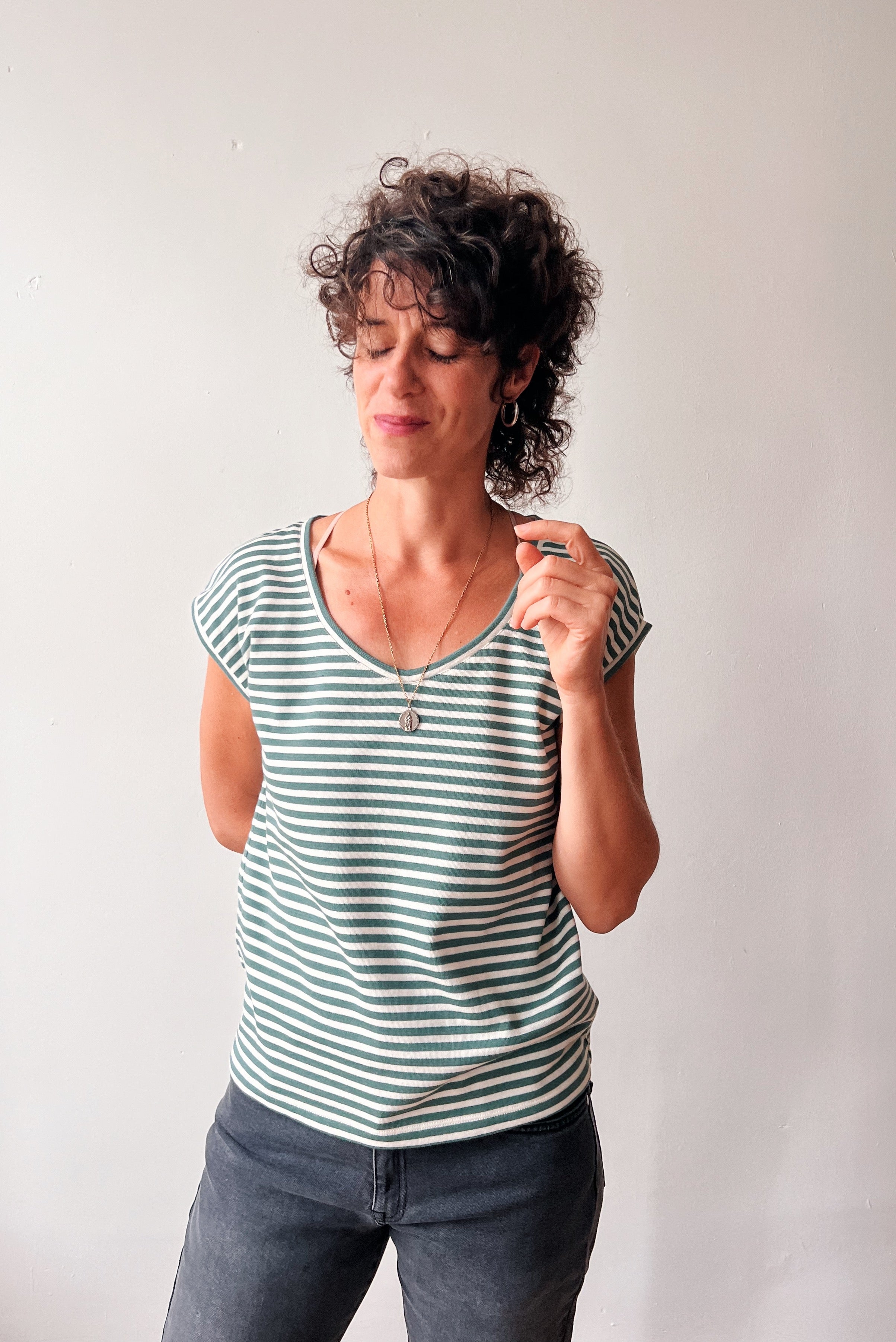 T-Shirt Estée - Sage Stripes
