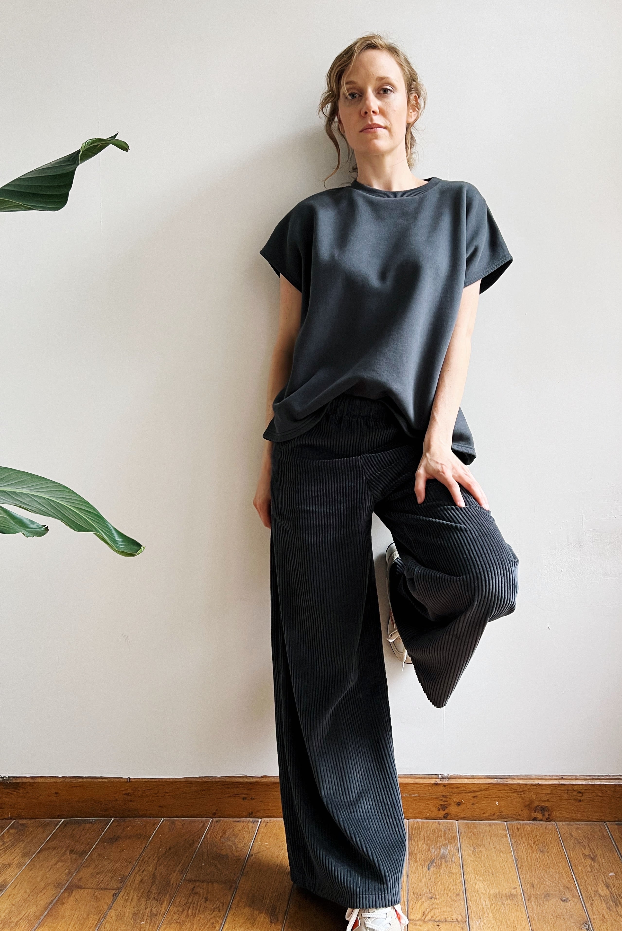the dão store - Wide Pants Corduroy Marta - Antra - Pants | Jumpsuits