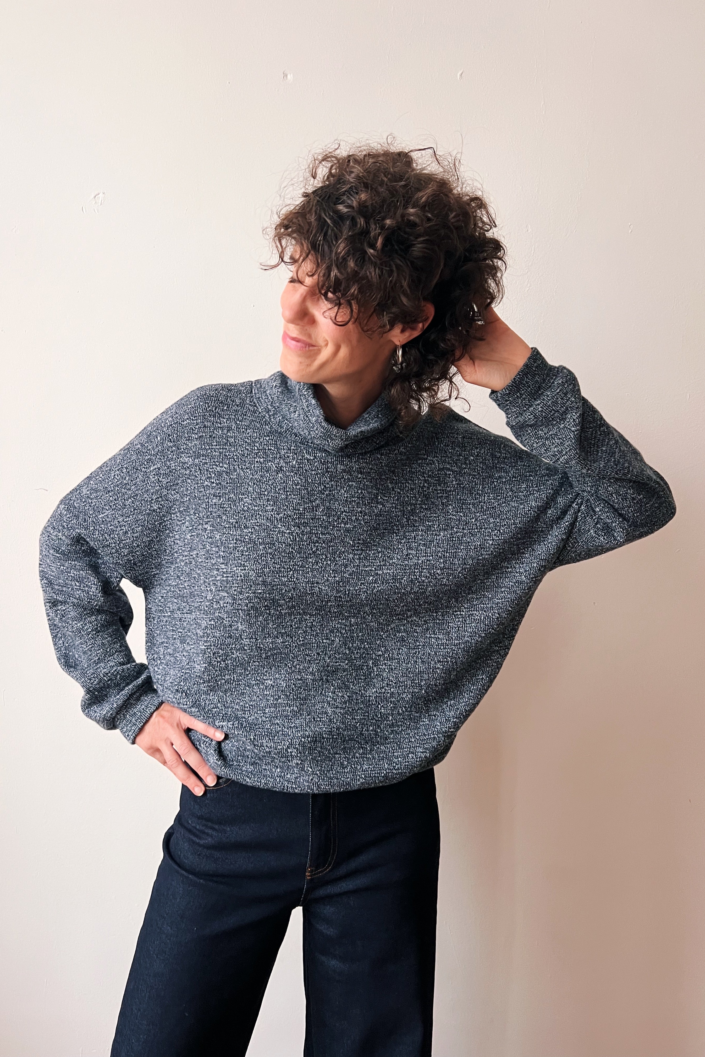 Gebreide Sweater Irma - Grey Blue Melange