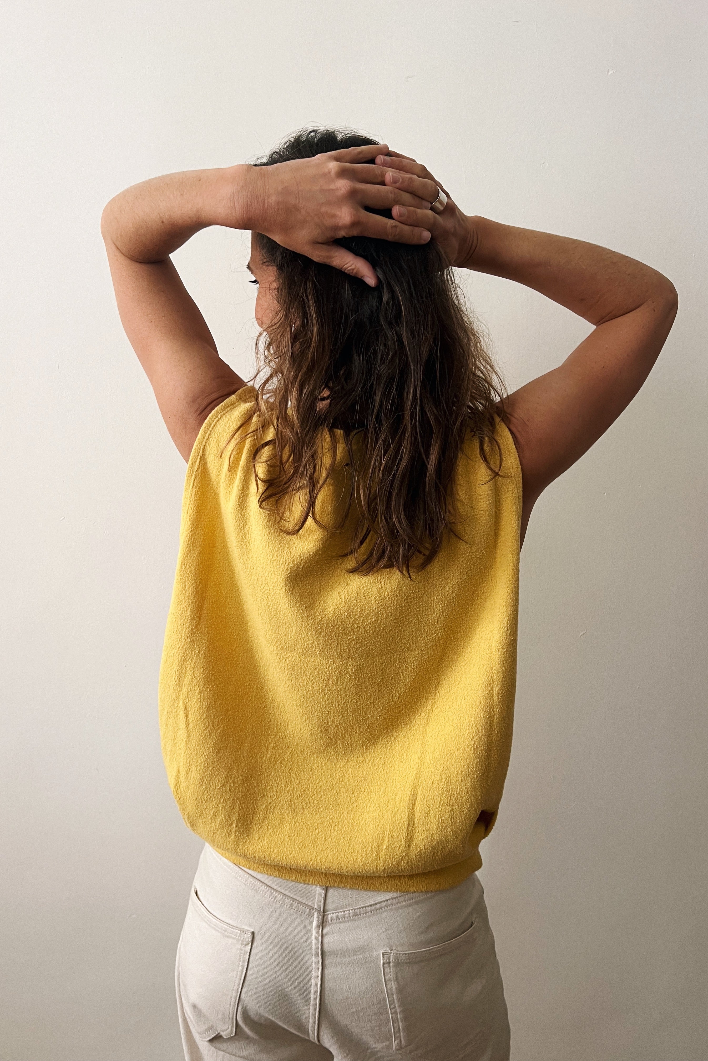 Knitted Sleeveless Sweater Sienna - Sunflower