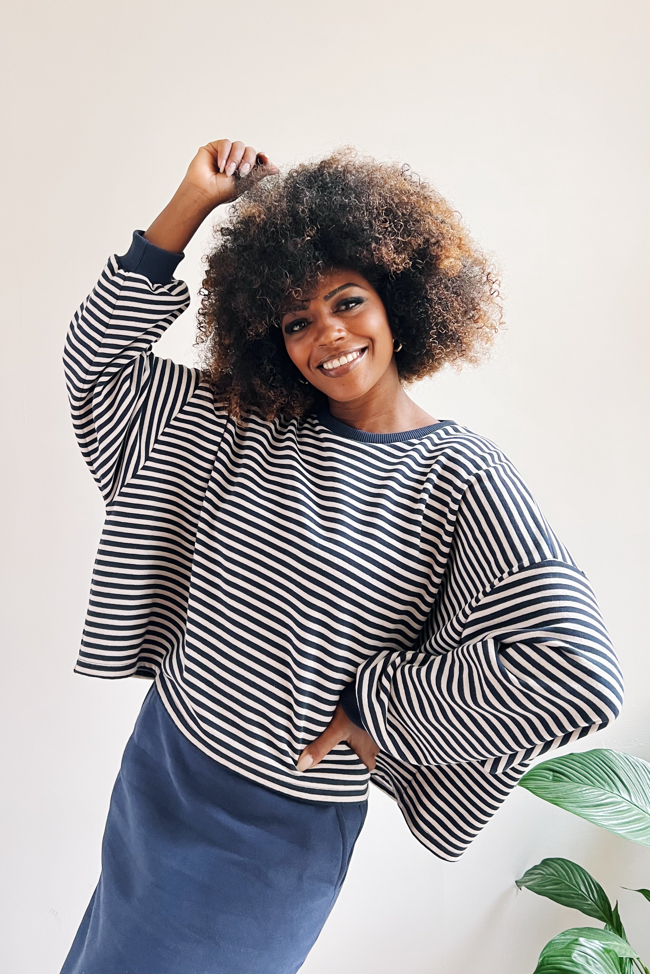 the dão store - Sweater Bree - Blue/Grey Stripes - Sweaters | Hoodies
