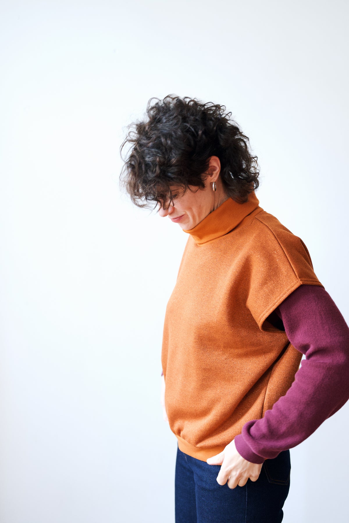 **** PRESALE **** Sleeveless Turtlesweater Aiko - Pumpkin Sparkle