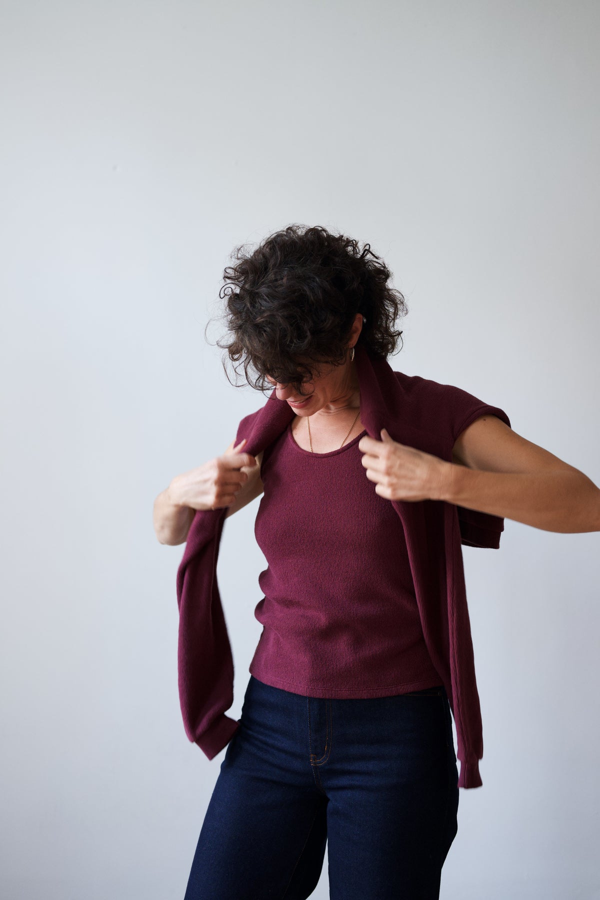 Knitted Top Sanchi - Aubergine