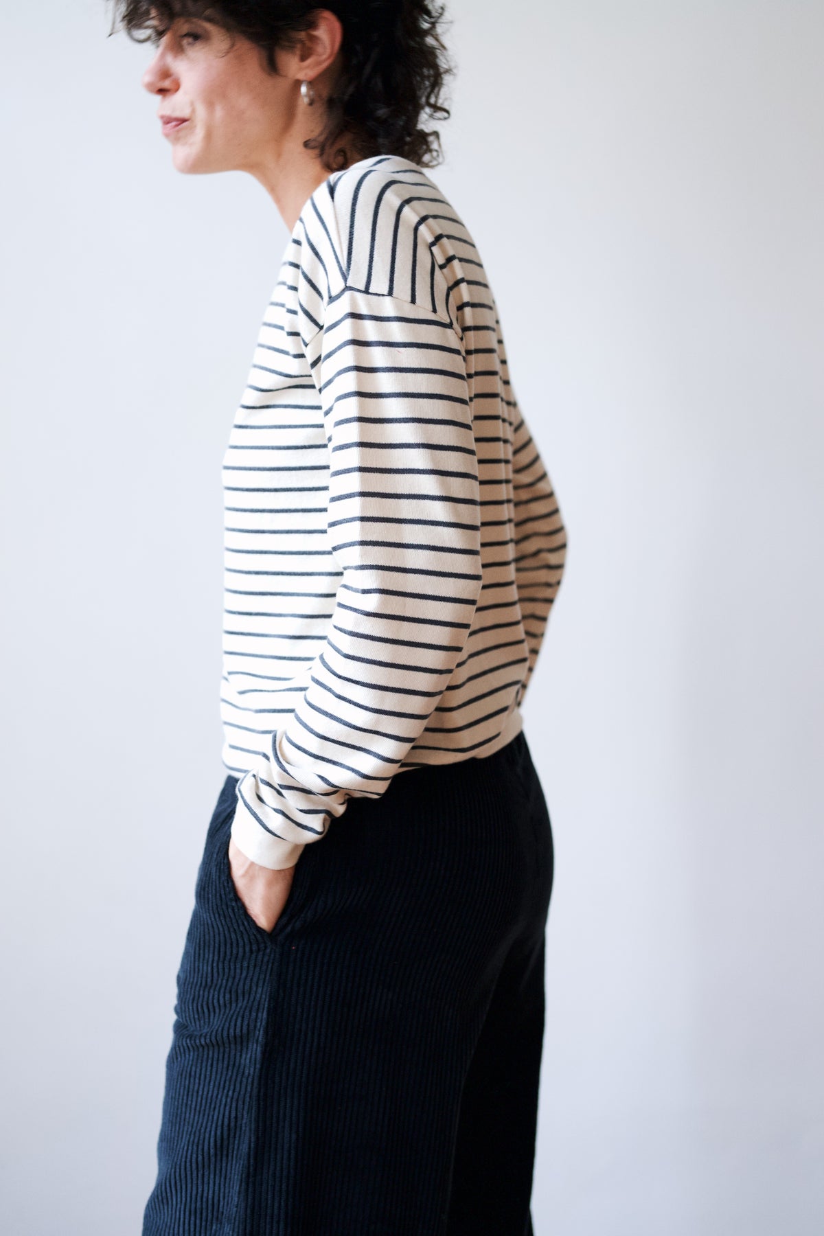 Sweatshirt Sam - Oat Grey Stripes