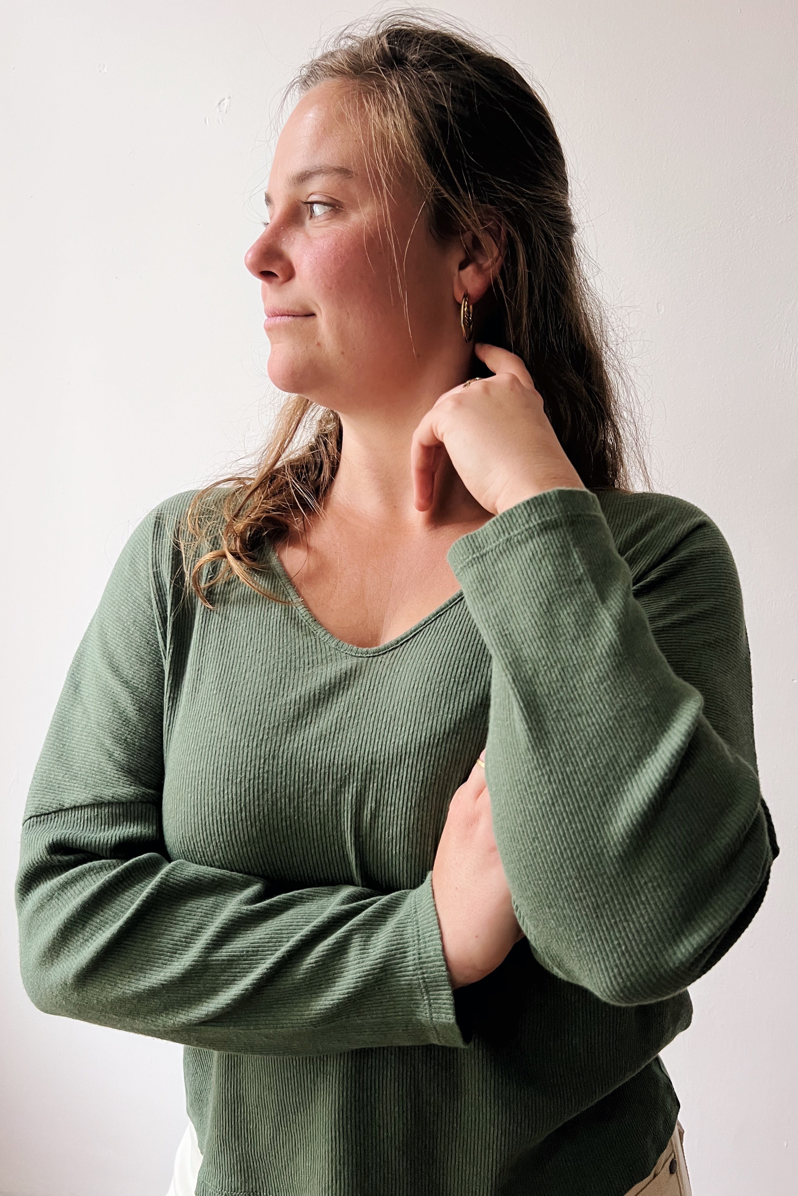 Longsleeve Sade - Basil Rib