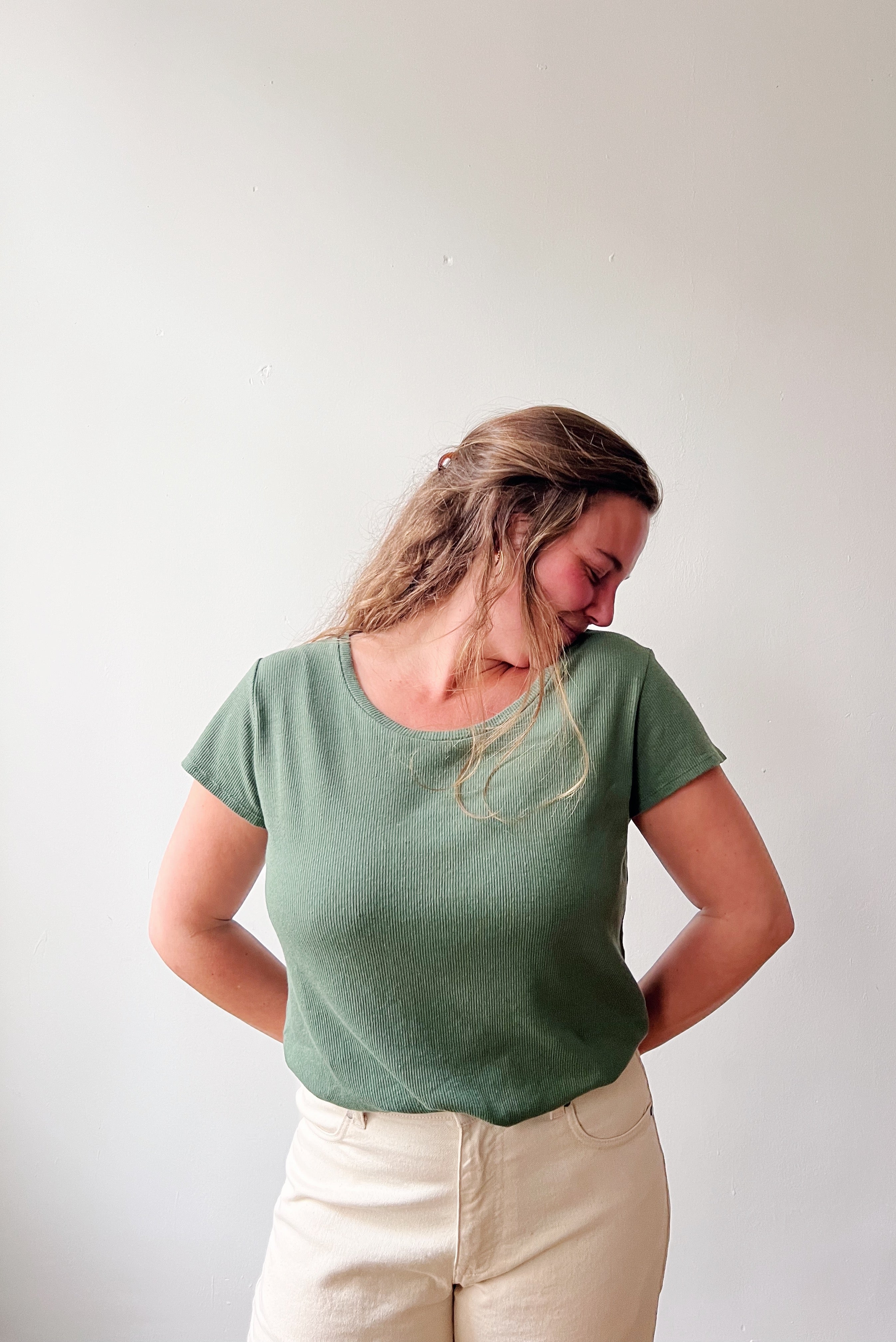 T-Shirt Lea - Basil Rib