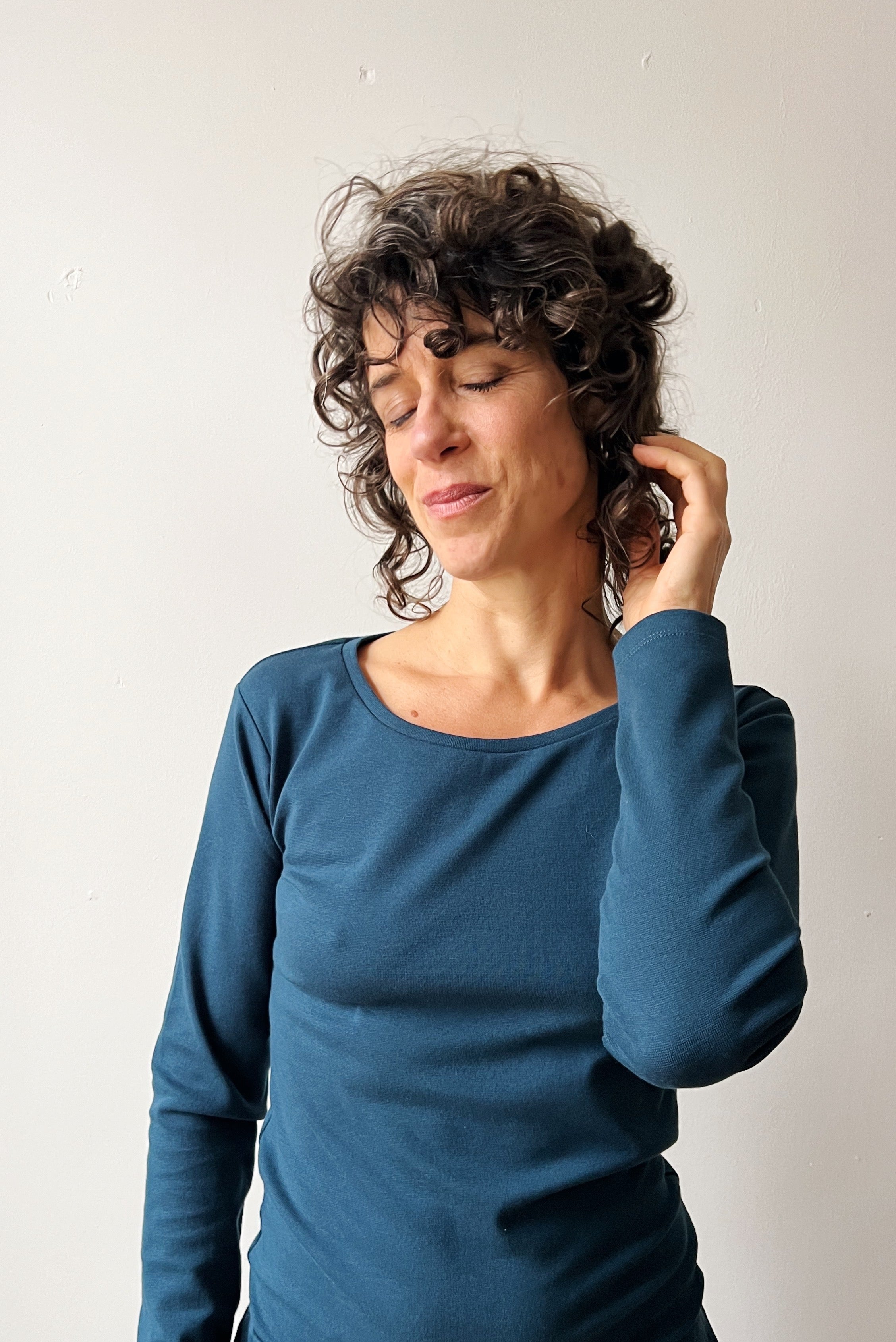 Longsleeve Iris - Rib Ocean