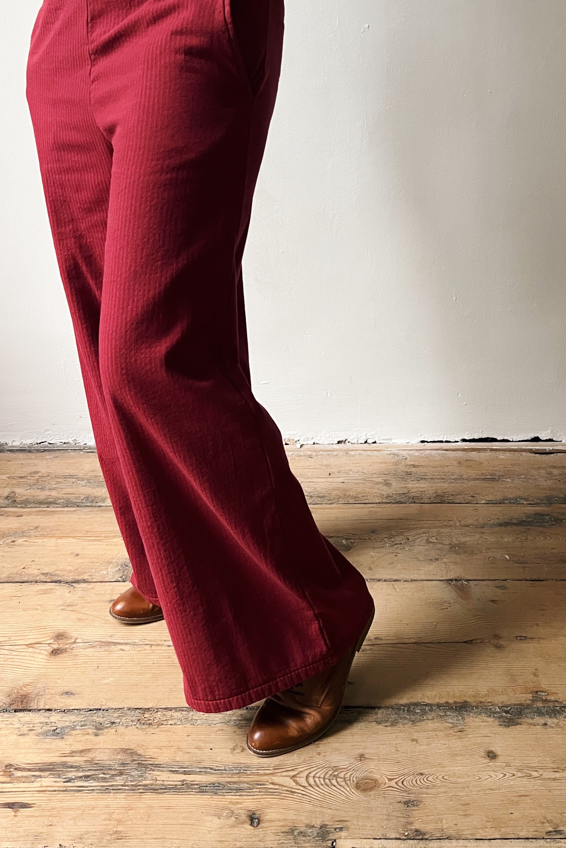 Wide Pants Marta - Reversed Corduroy - Pomegranate