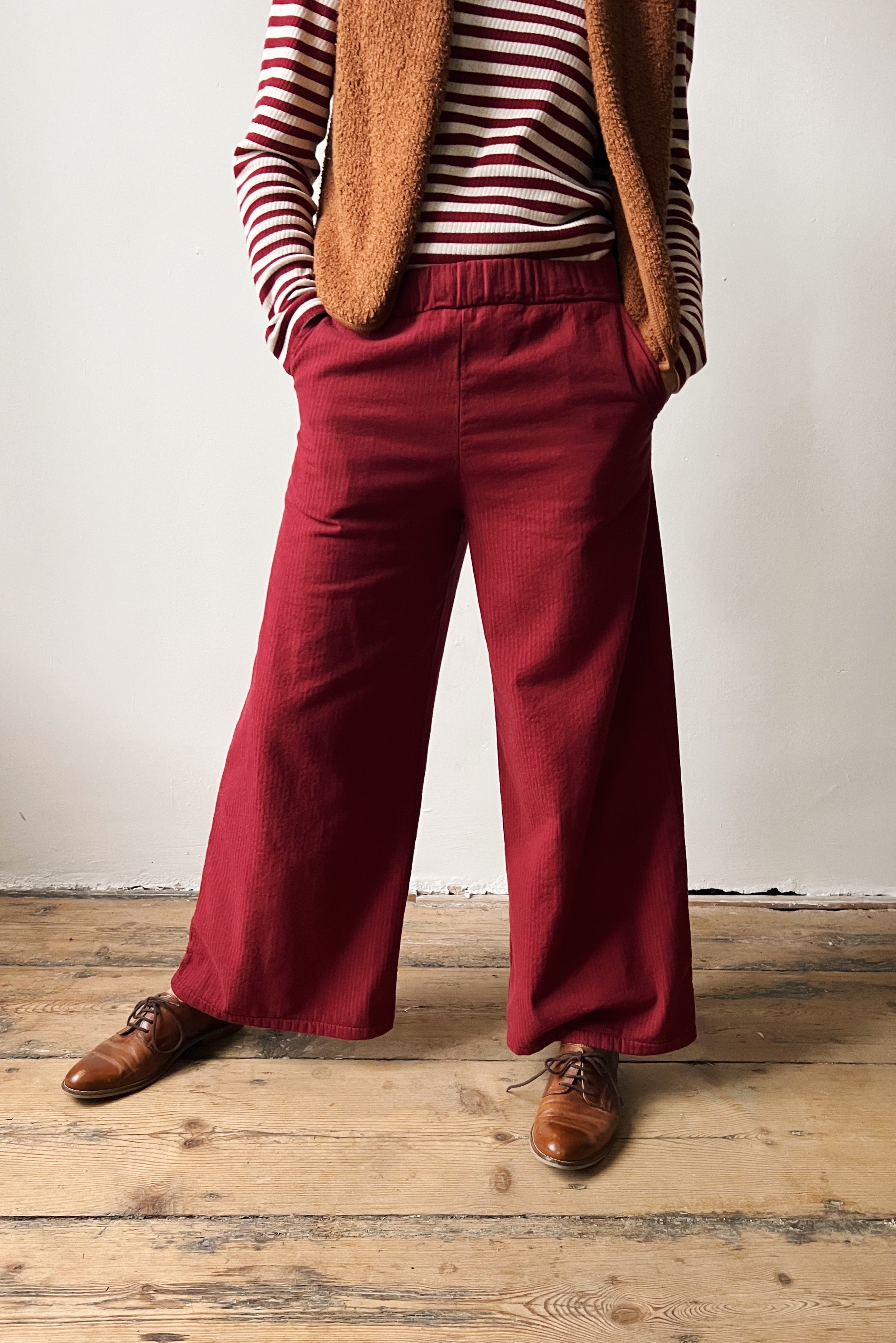 Wide Pants Marta - Reversed Corduroy - Pomegranate