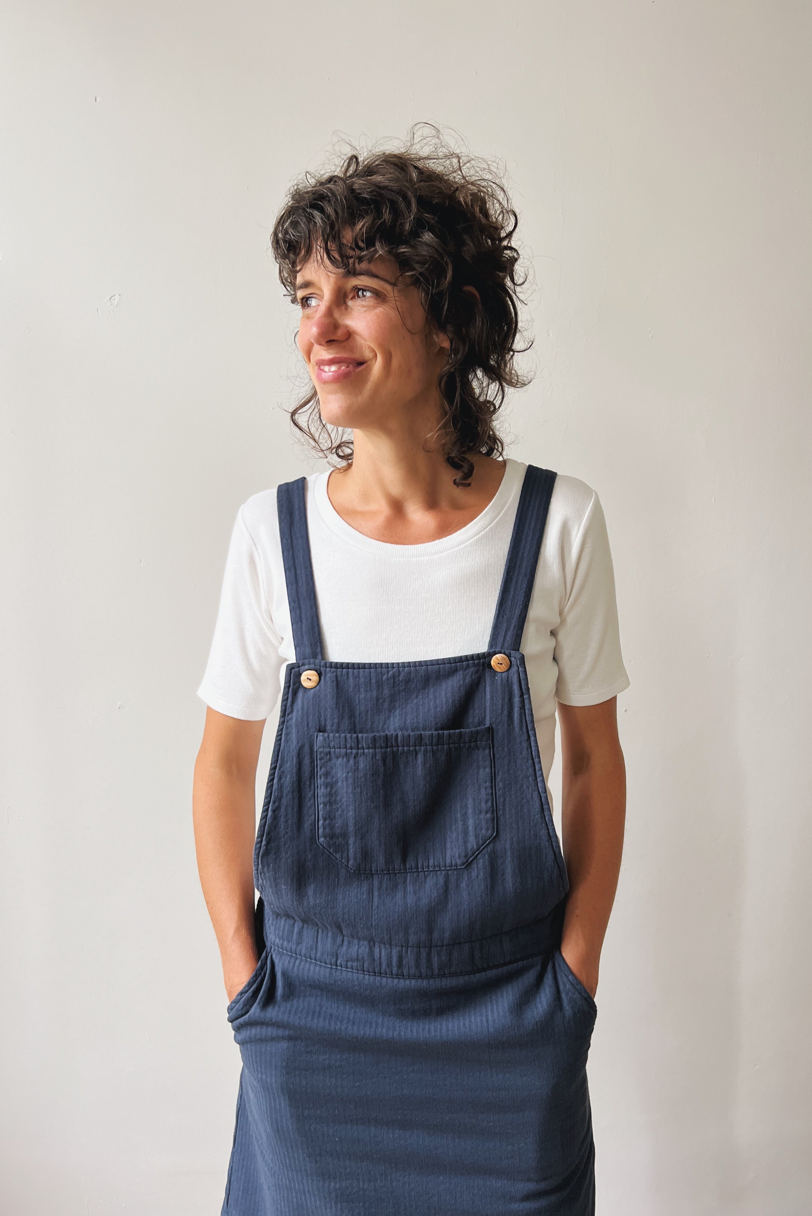 Salopettedress Kimberley - Reversed Corduroy - Faded Blue