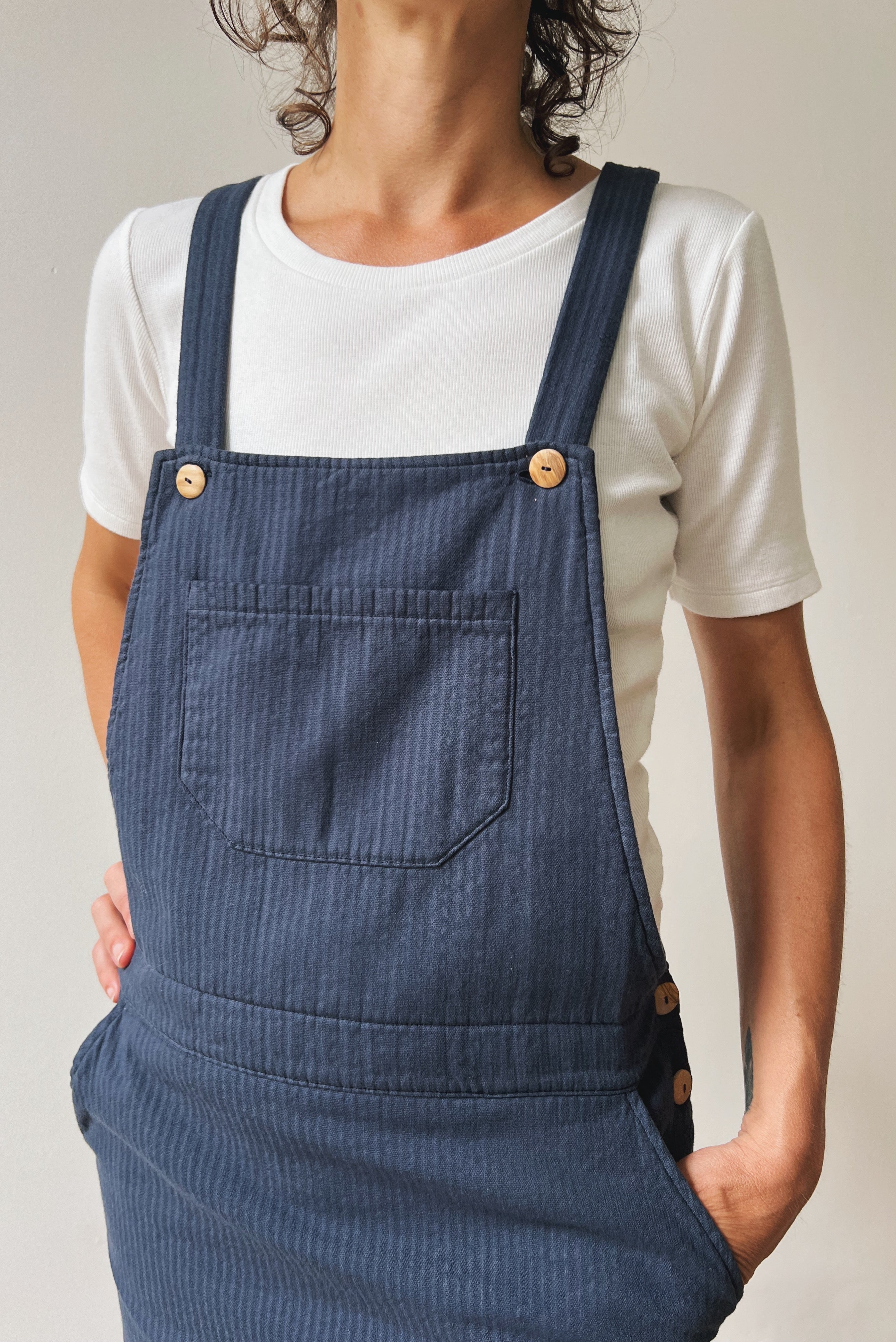 Salopettedress Kimberley - Reversed Corduroy - Faded Blue
