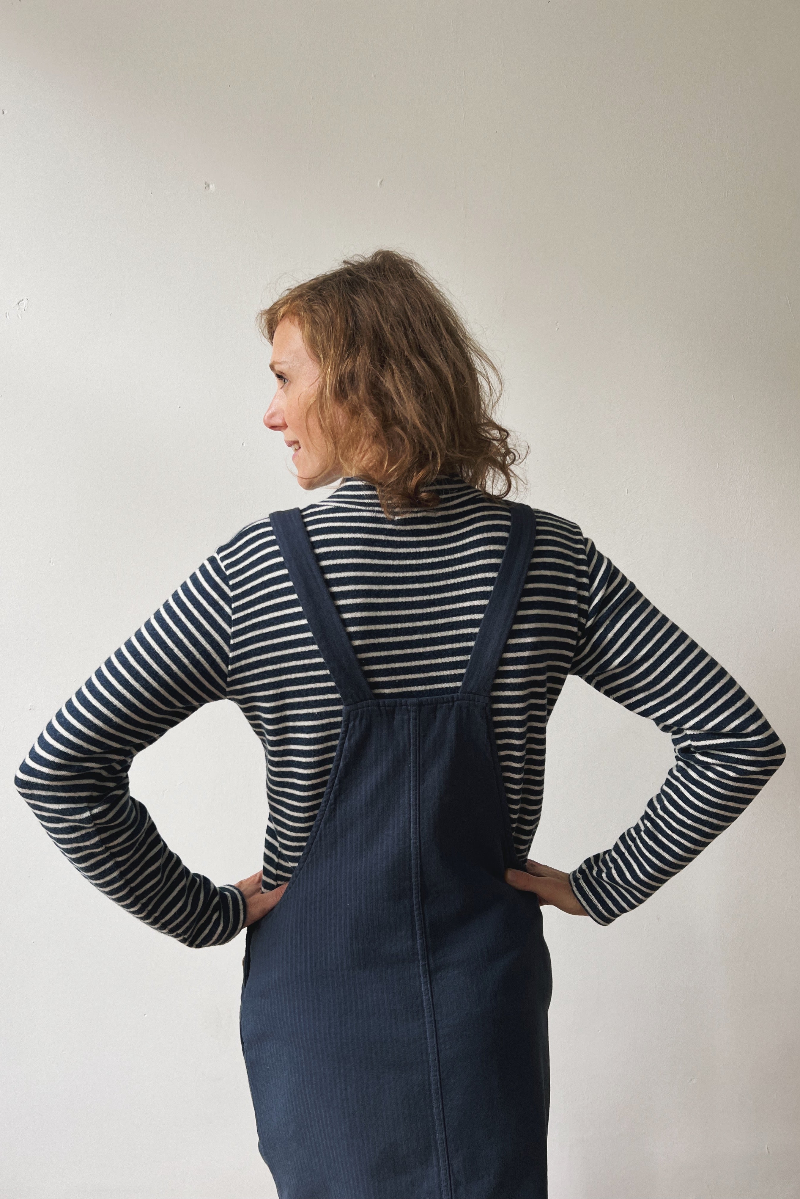 Salopettedress Kimberley - Reversed Corduroy - Faded Blue