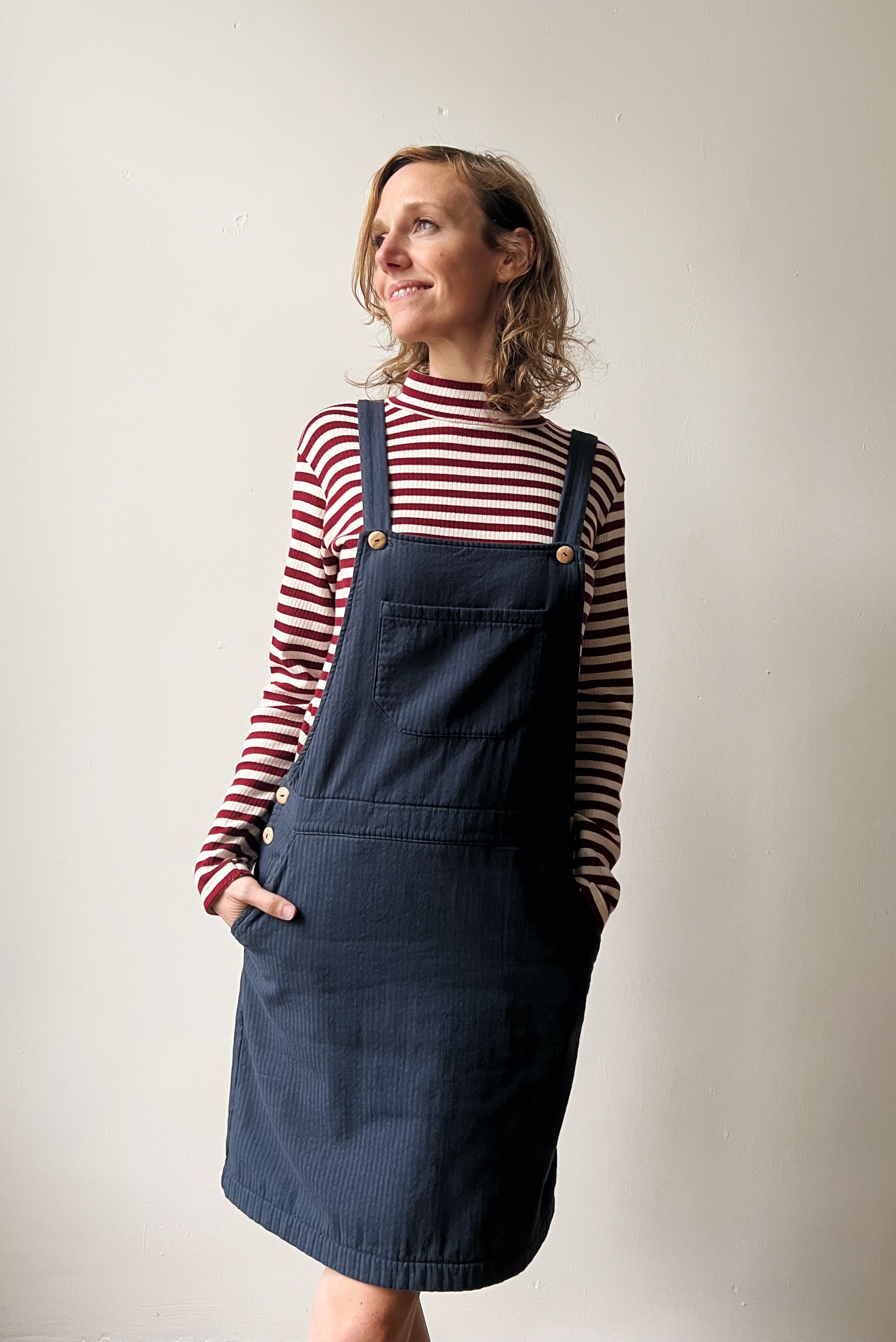 Salopettedress Kimberley - Reversed Corduroy - Faded Blue