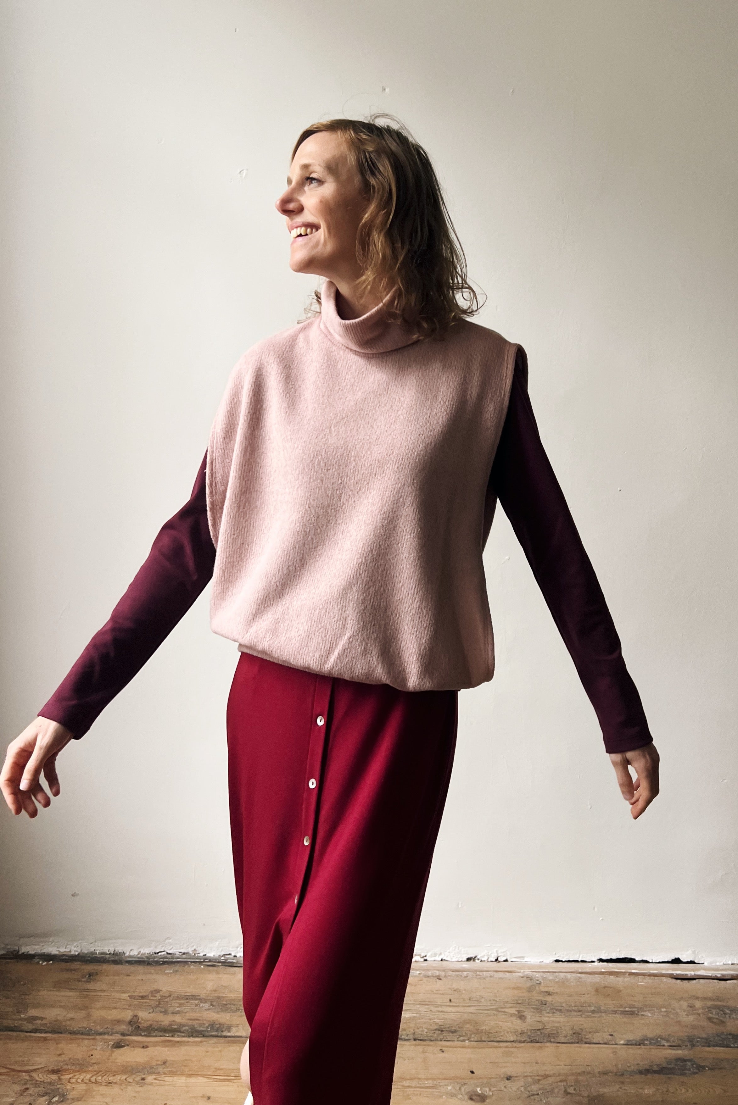 Knitted Sleeveless Sweater Fenna - Rose