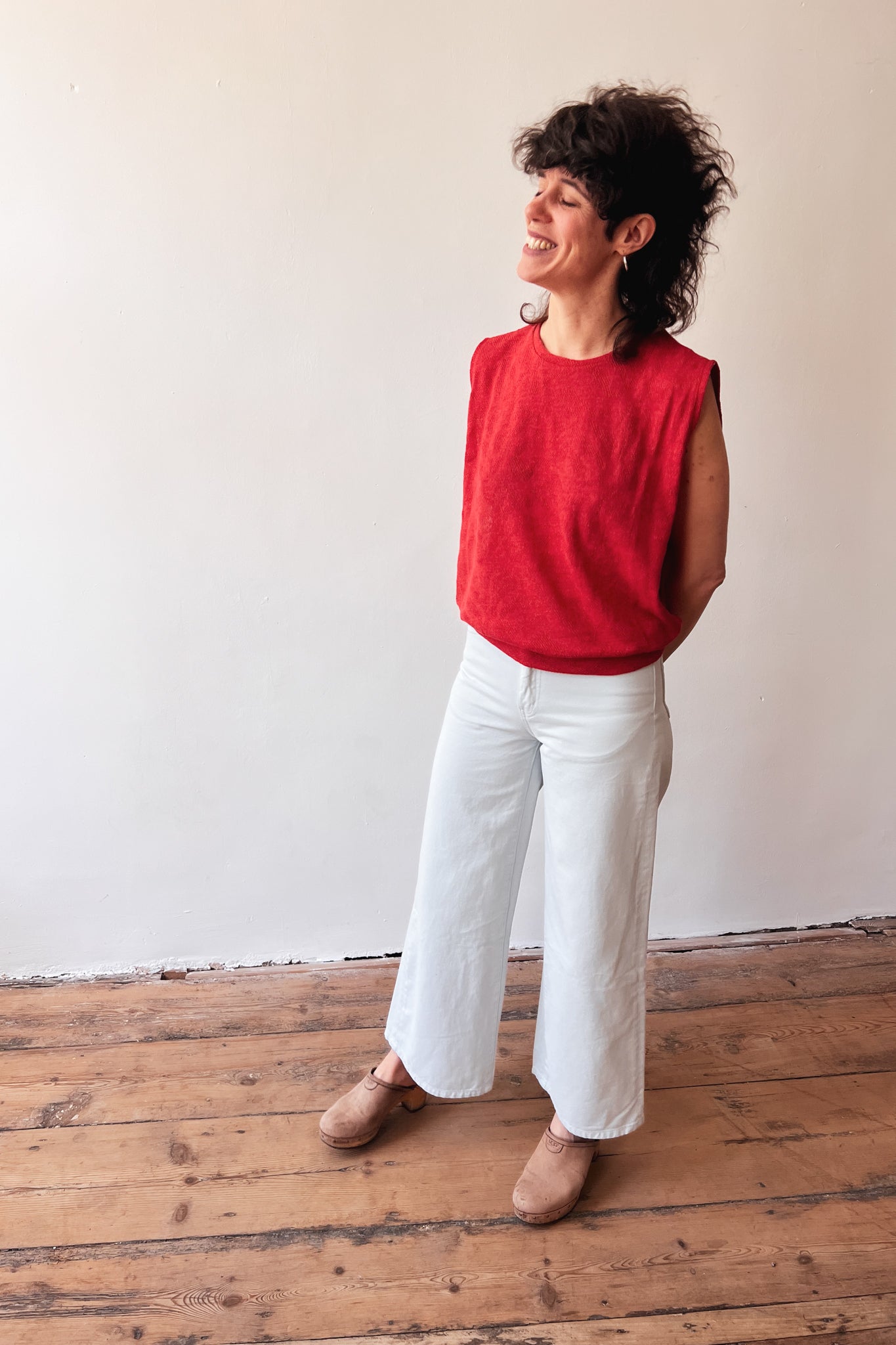 Mouwloze Sweater Sienna - Coral Jacquard