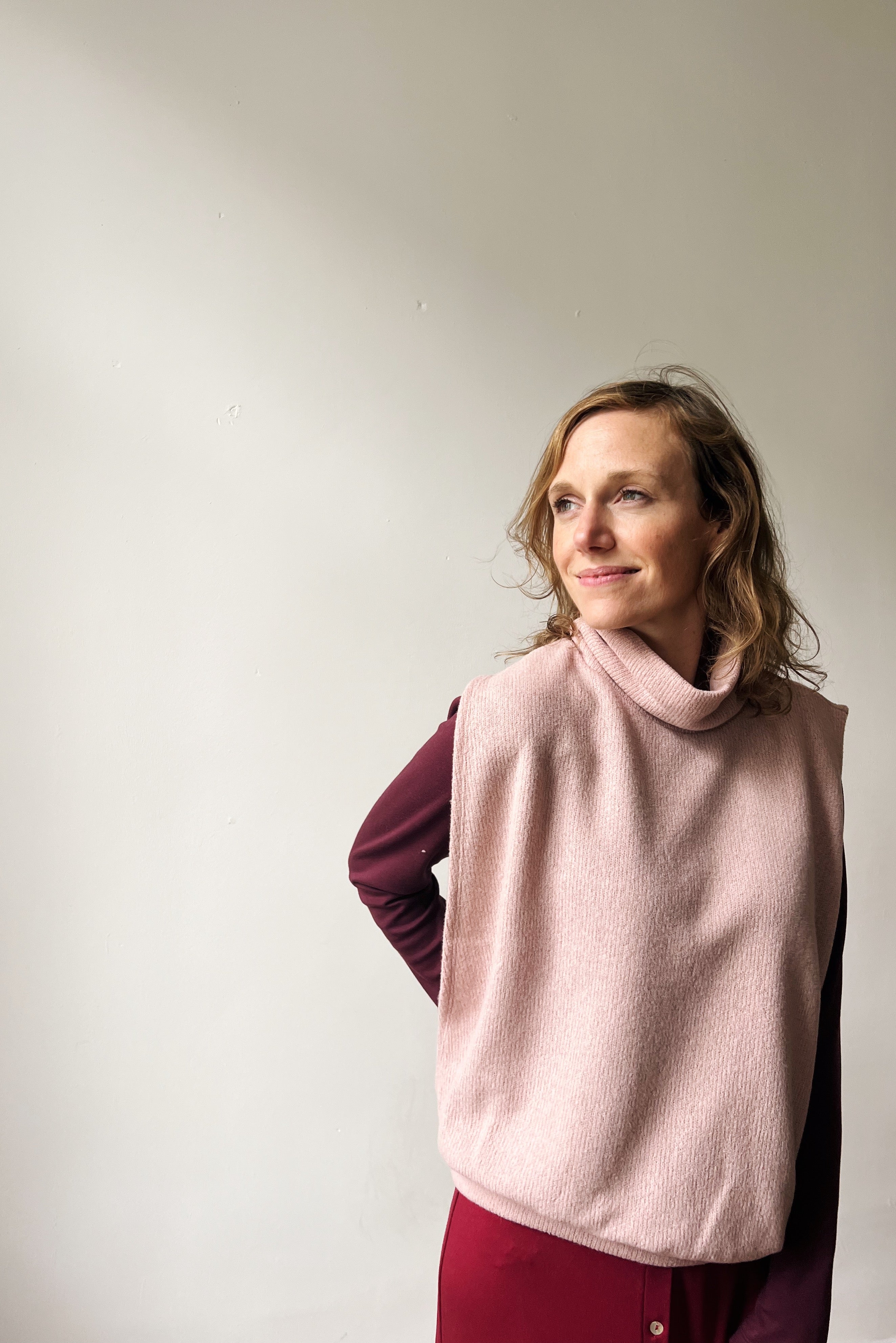 Knitted Sleeveless Sweater Fenna - Rose