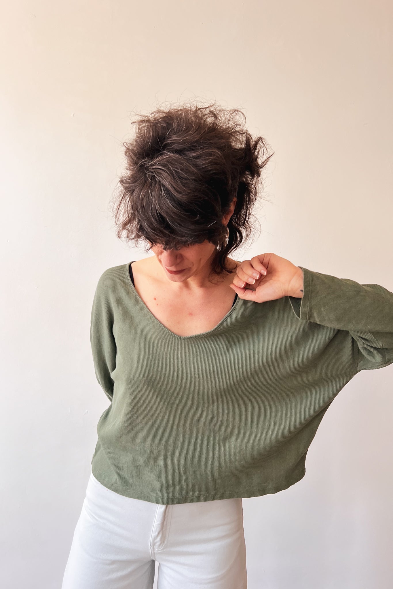 Longsleeve Sade - Basil Rib