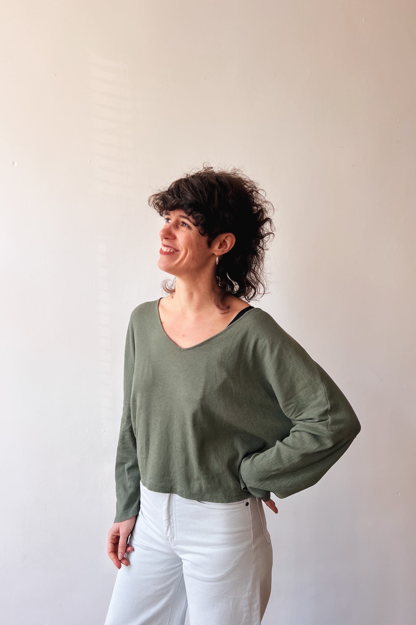 Longsleeve Sade - Basil Rib