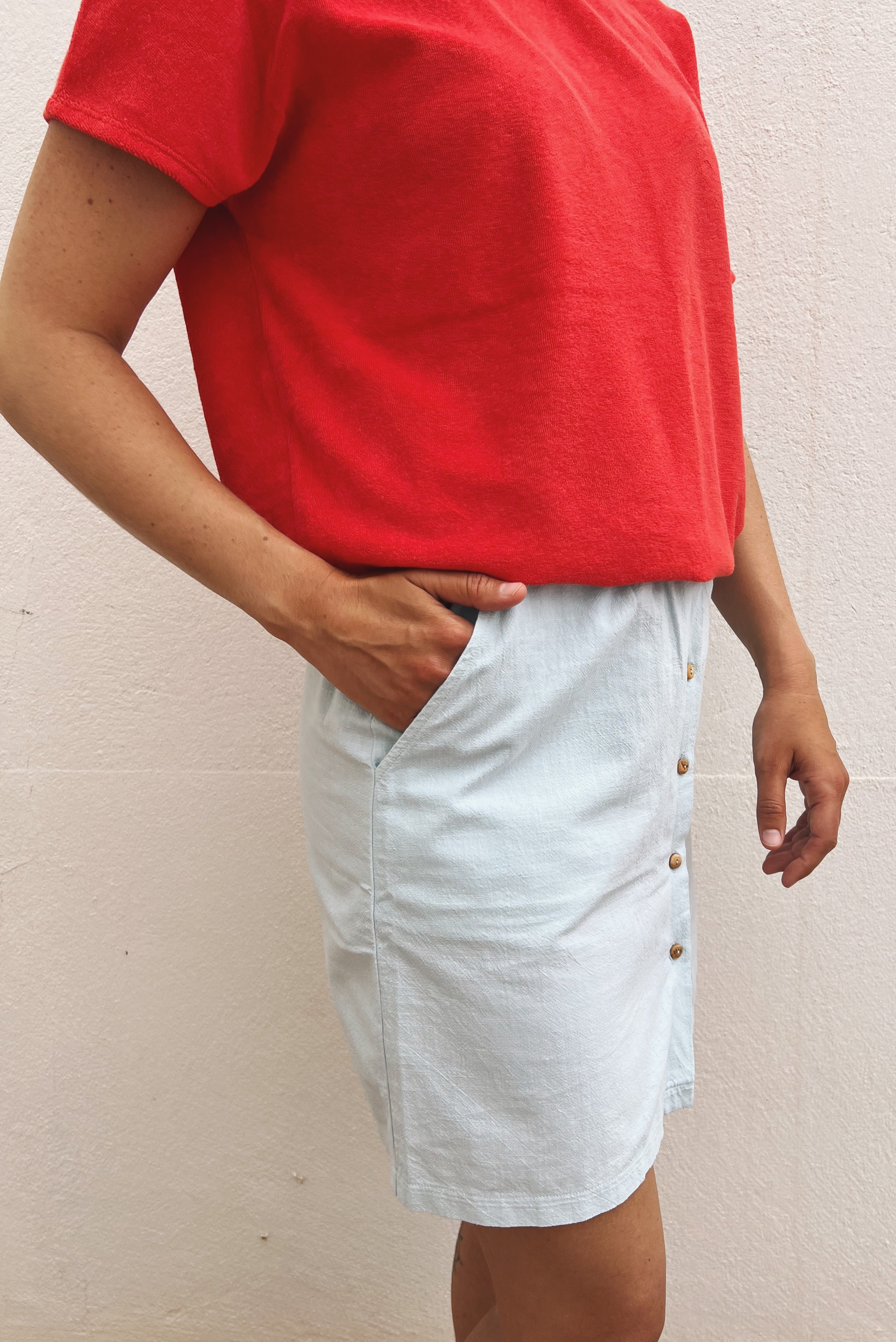 Skirt Erin Buttons - Water Blue