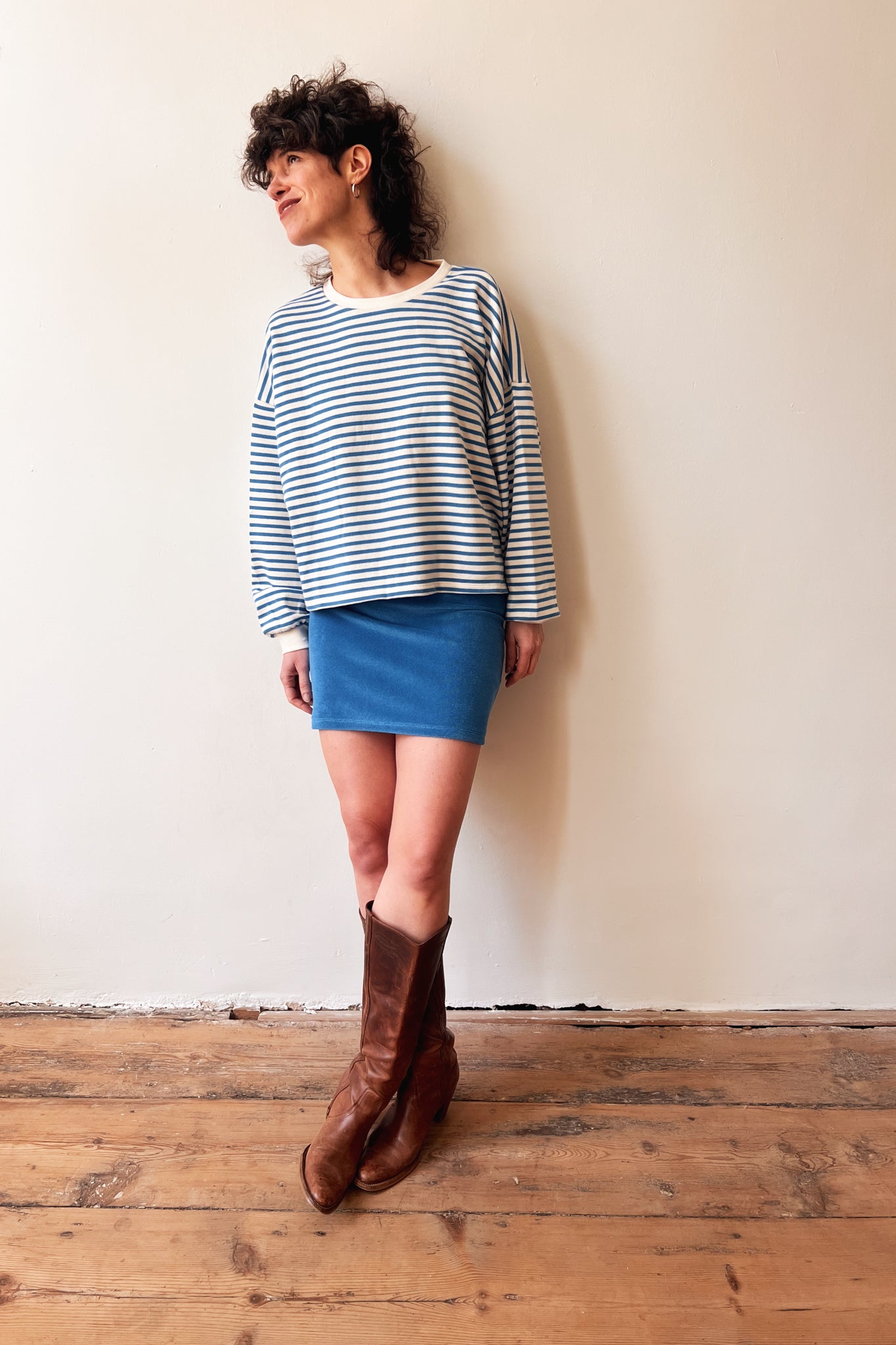 Sweater Bree - Bright Blue Stripes