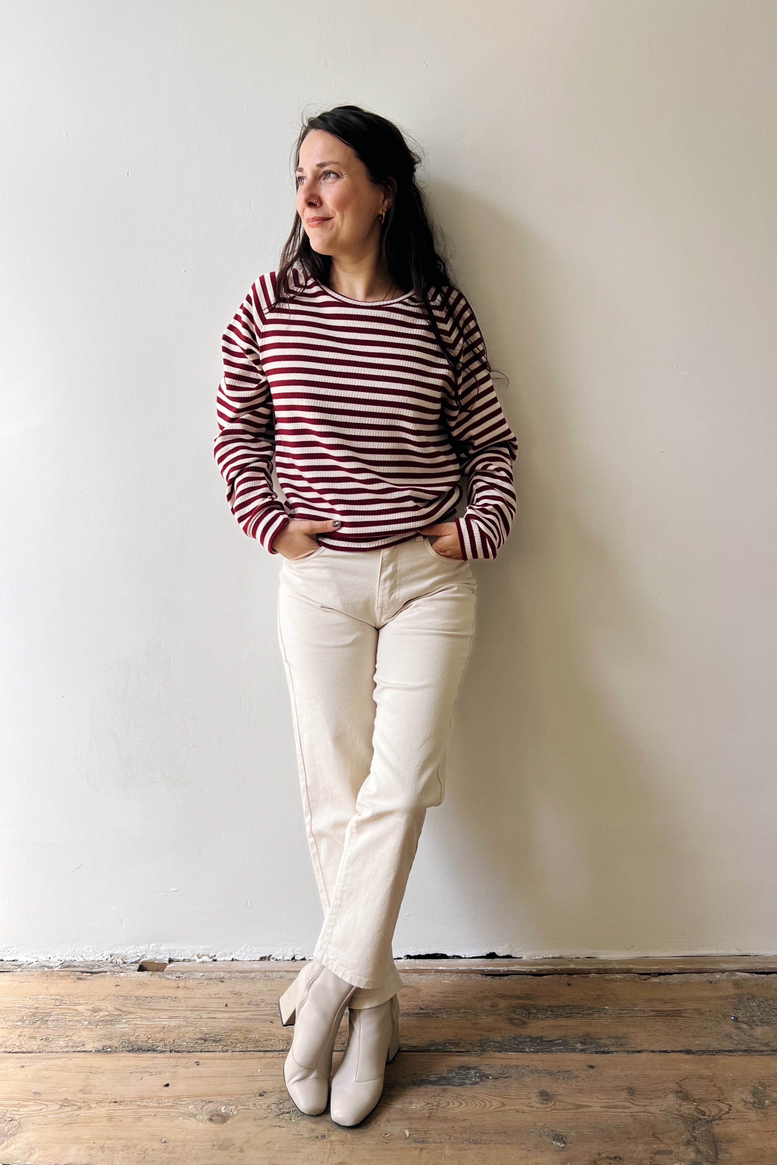 Sweater Michelle - Pomegranate Stripes Rib