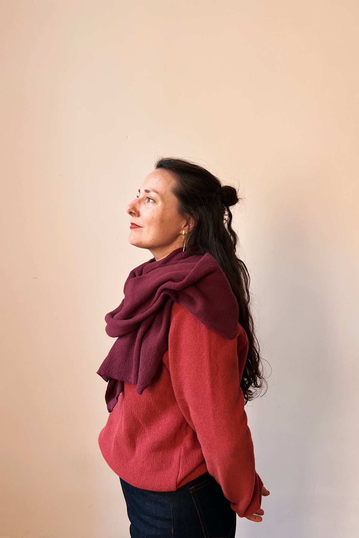 Knitted Scarf - Aubergine