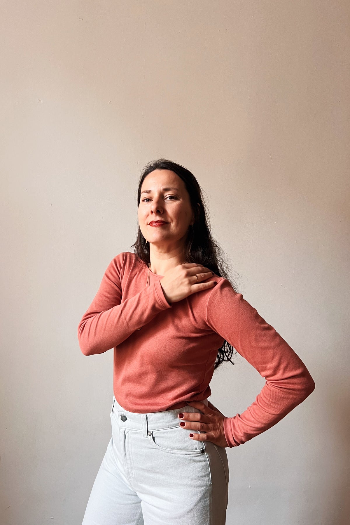 Longsleeve Ida - Blush Rib