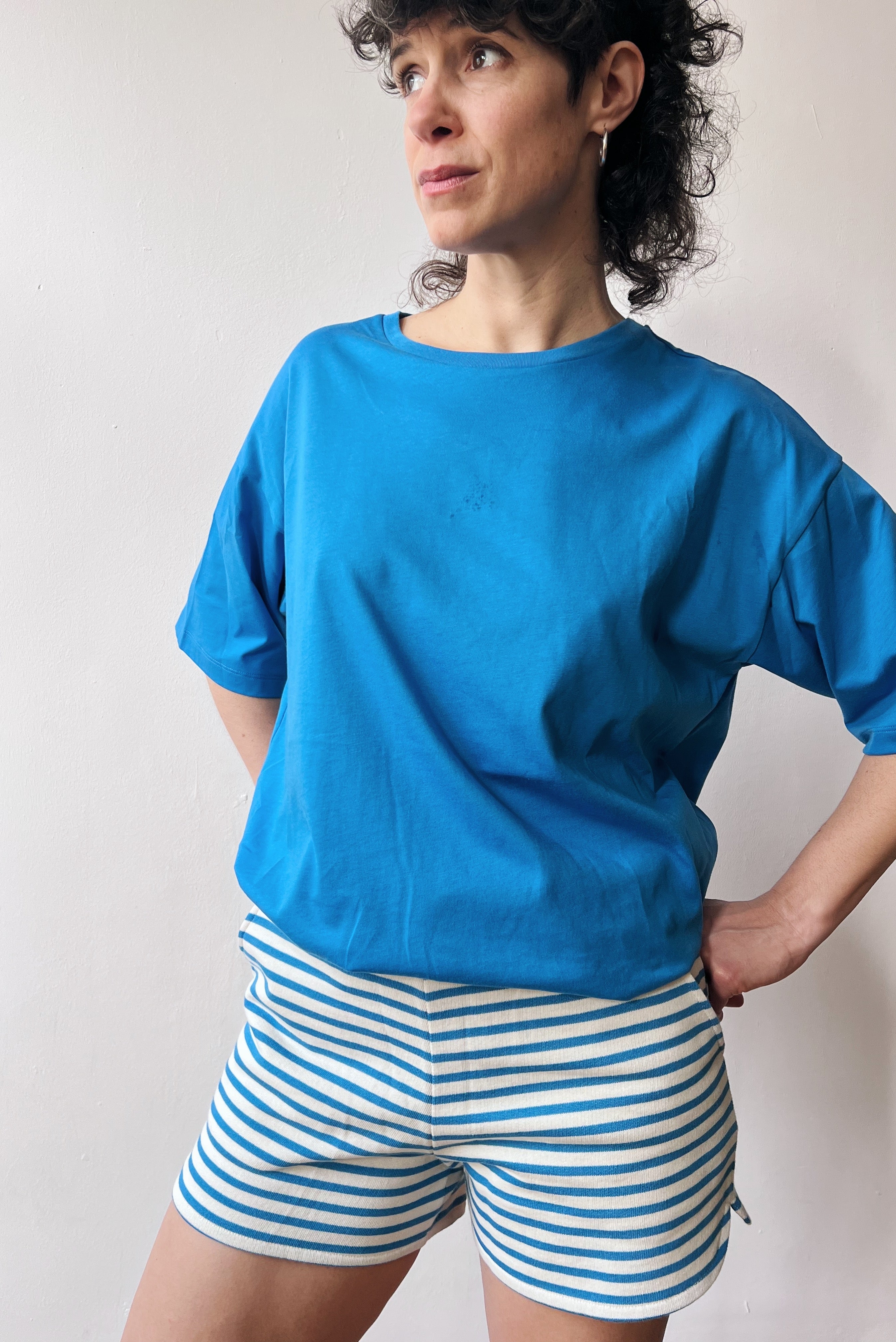 Short Nala - Bright Blue Stripes