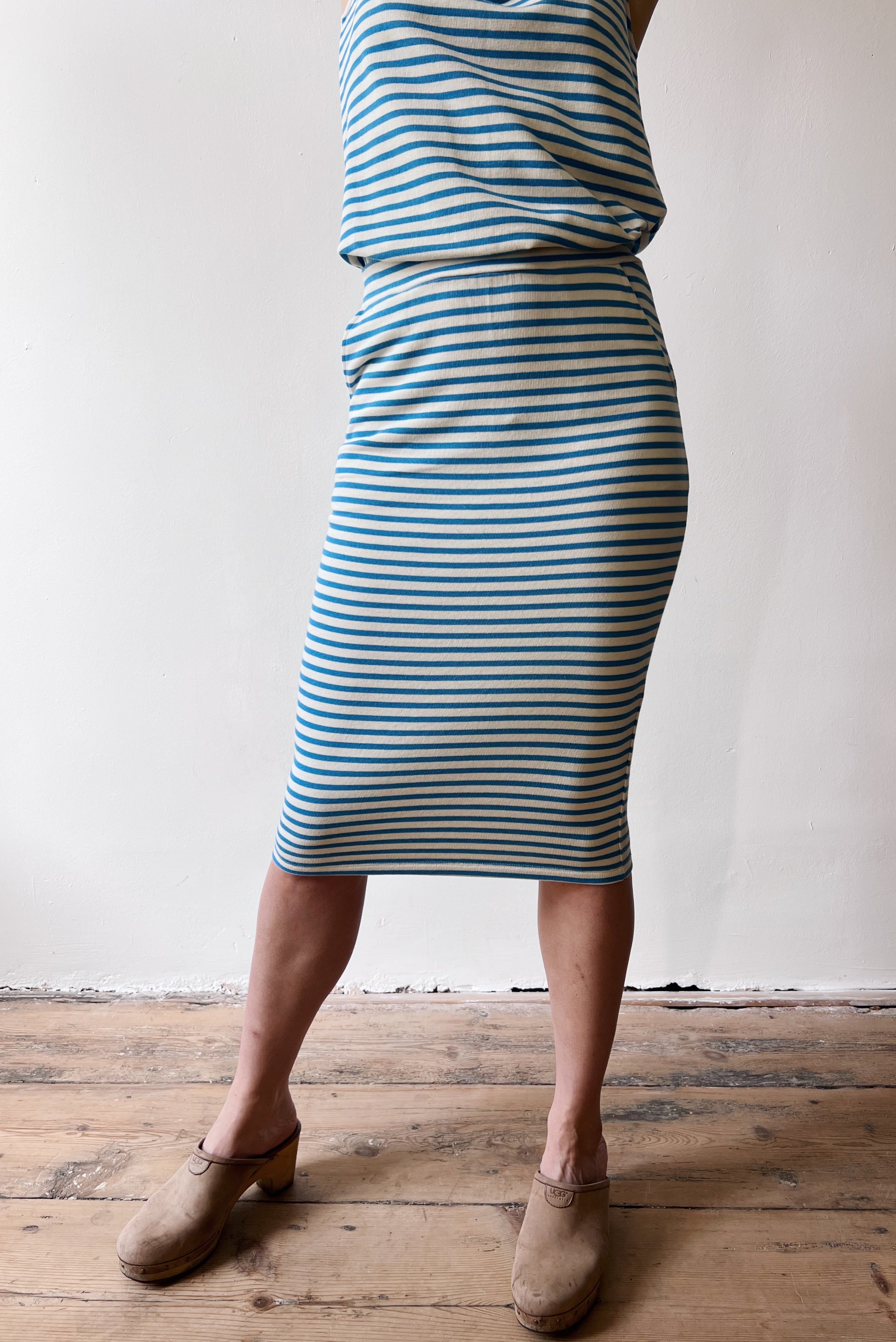 Skirt Olivia - Bright Blue Stripes