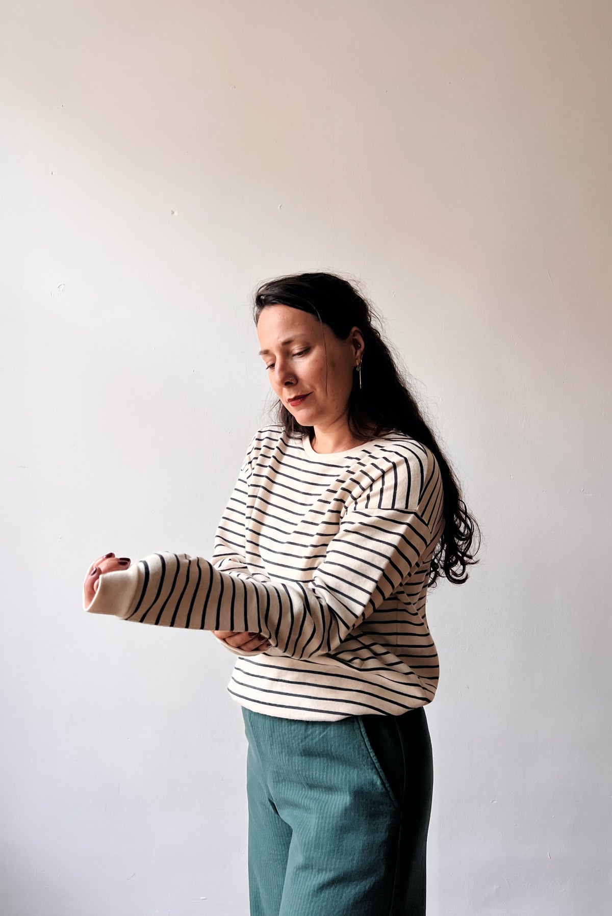 Sweatshirt Sam - Oat Grey Stripes