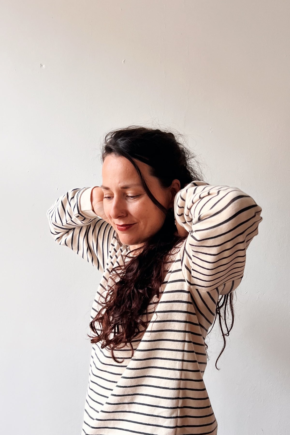 Sweatshirt Sam - Oat Grey Stripes