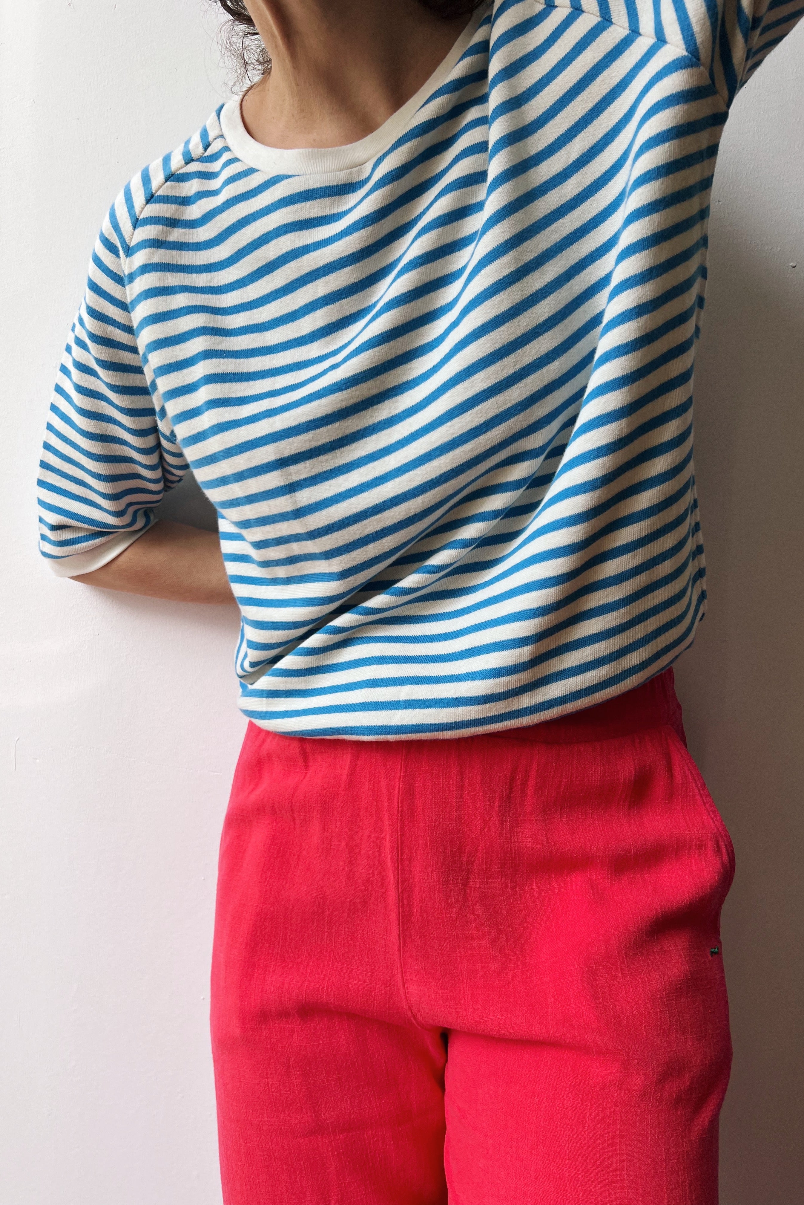 Midsleeve Sweater Cosette - Bright Blue Stripes