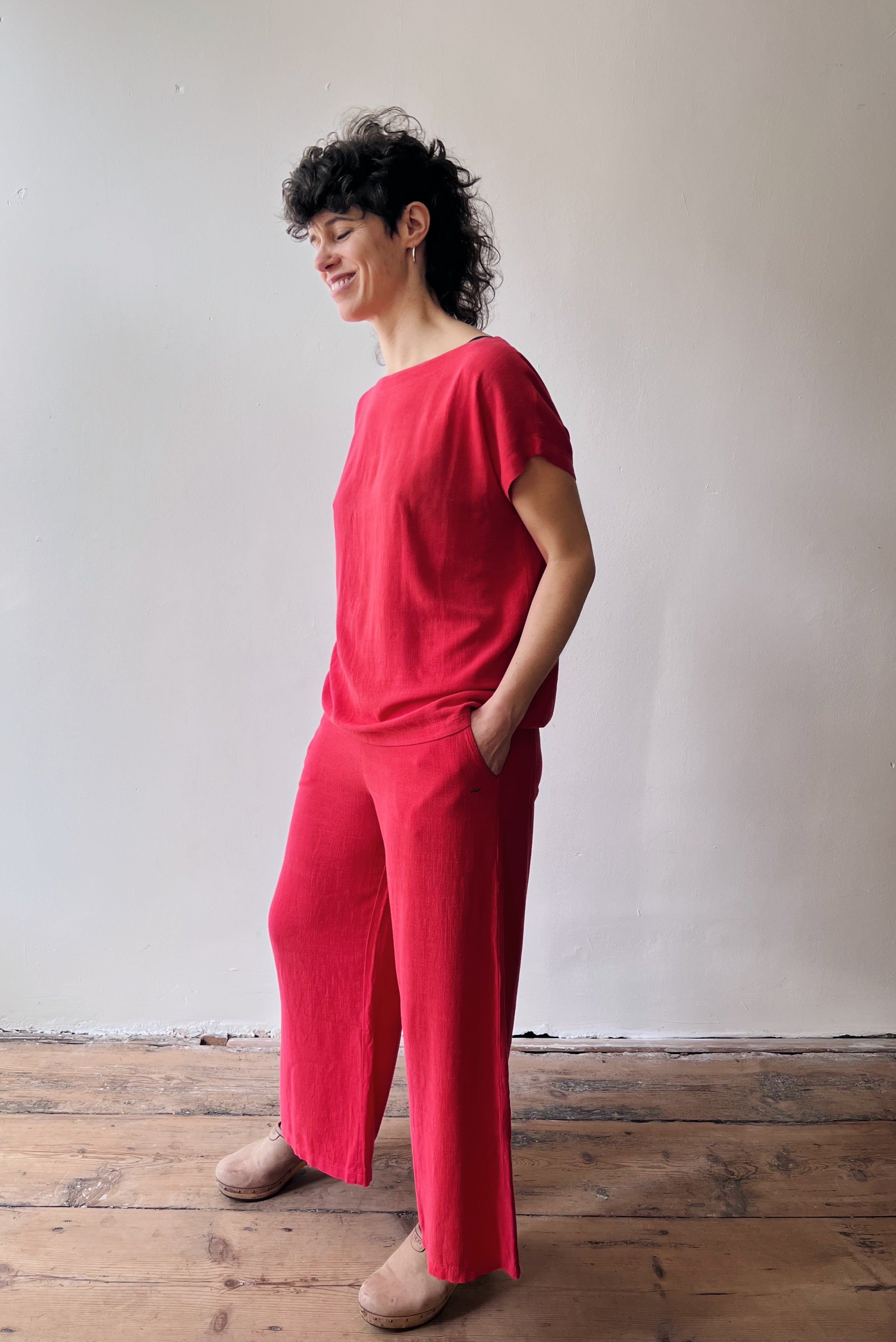 Wide 7/8 Pants Mira - Coral