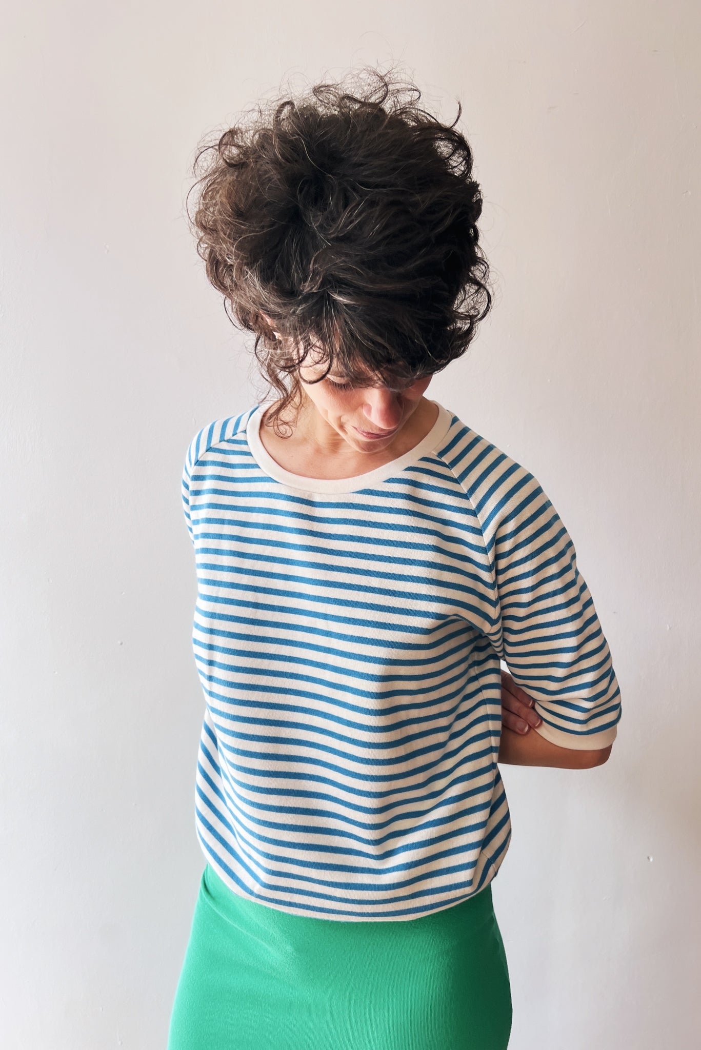 Midsleeve Sweater Cosette - Bright Blue Stripes