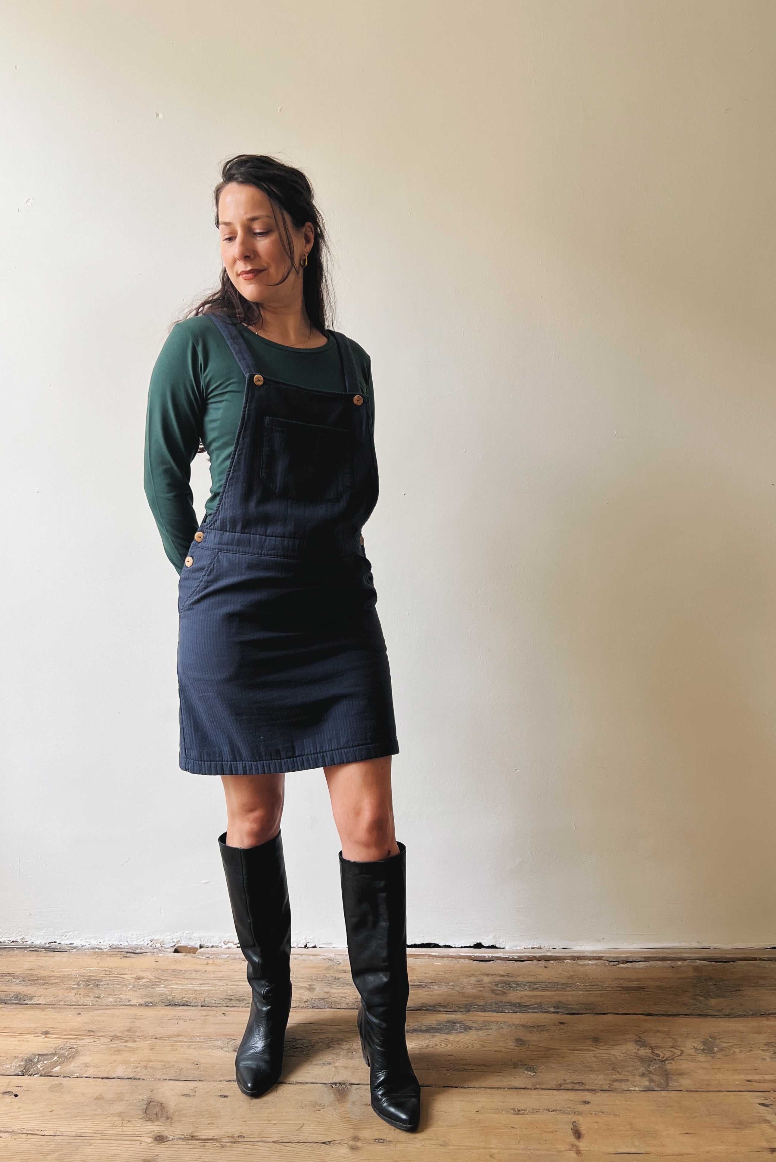Salopettedress Kimberley - Reversed Corduroy - Faded Blue