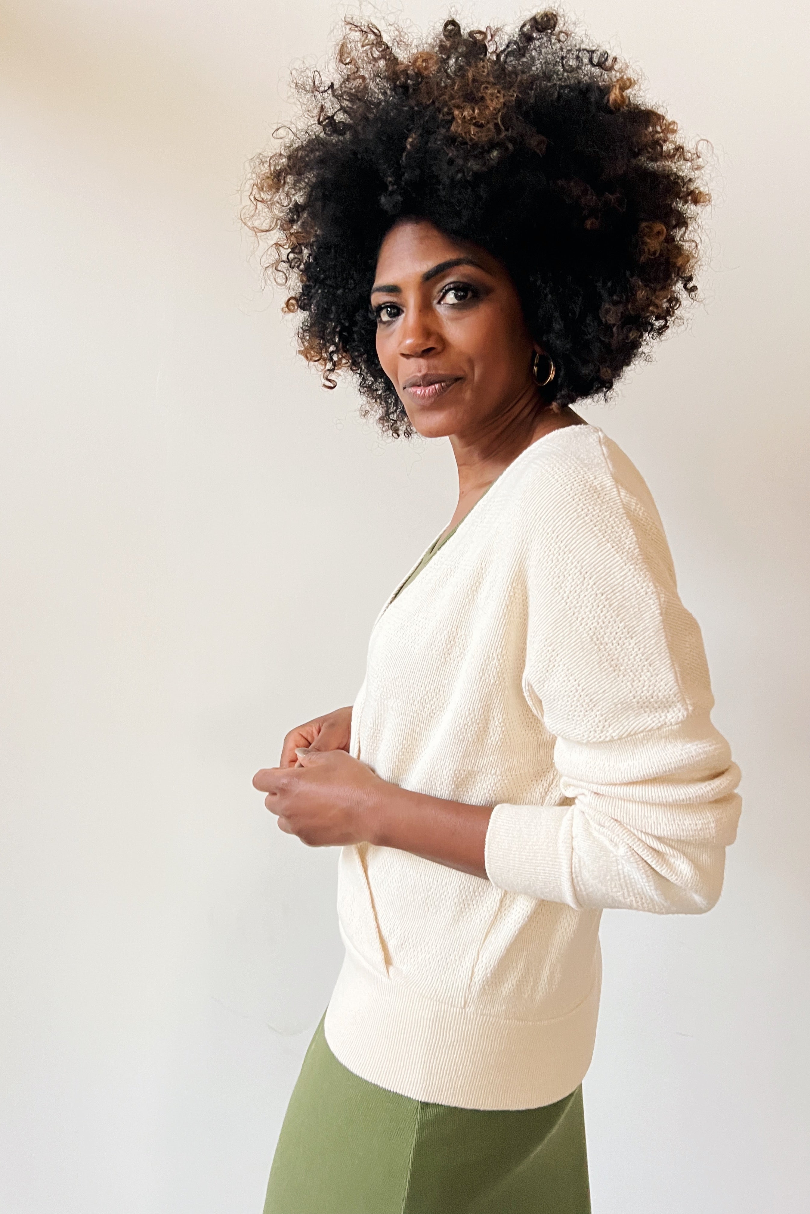 Knitted Jumper Faye - Jacquard Oat