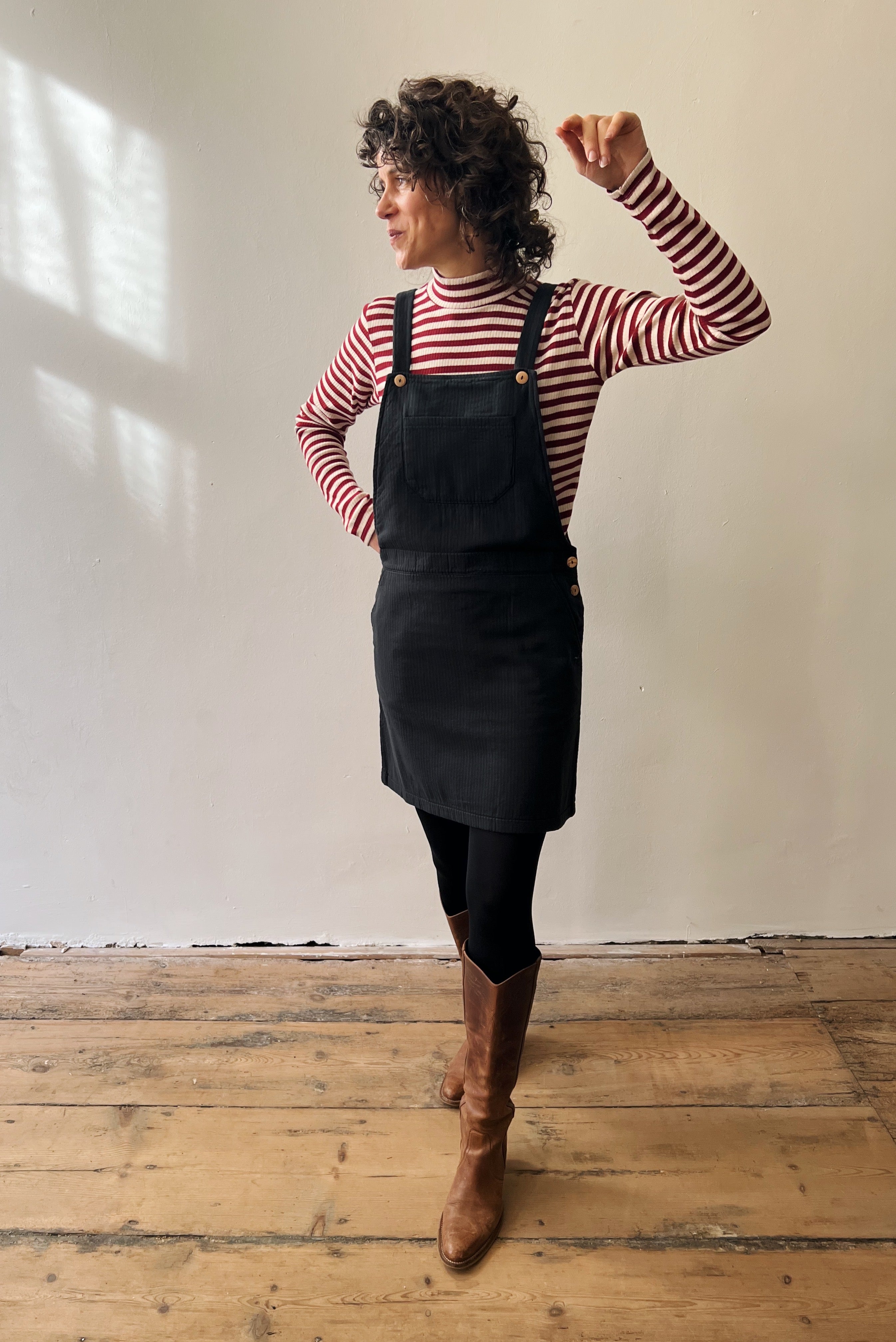 Salopettedress Kimberley - Reversed Corduroy - Antra