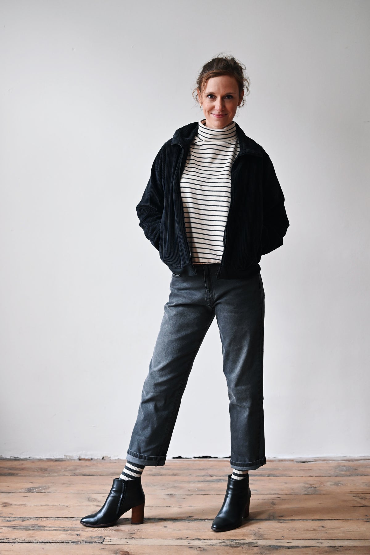 Sweater Alba - Oat Grey Stripes