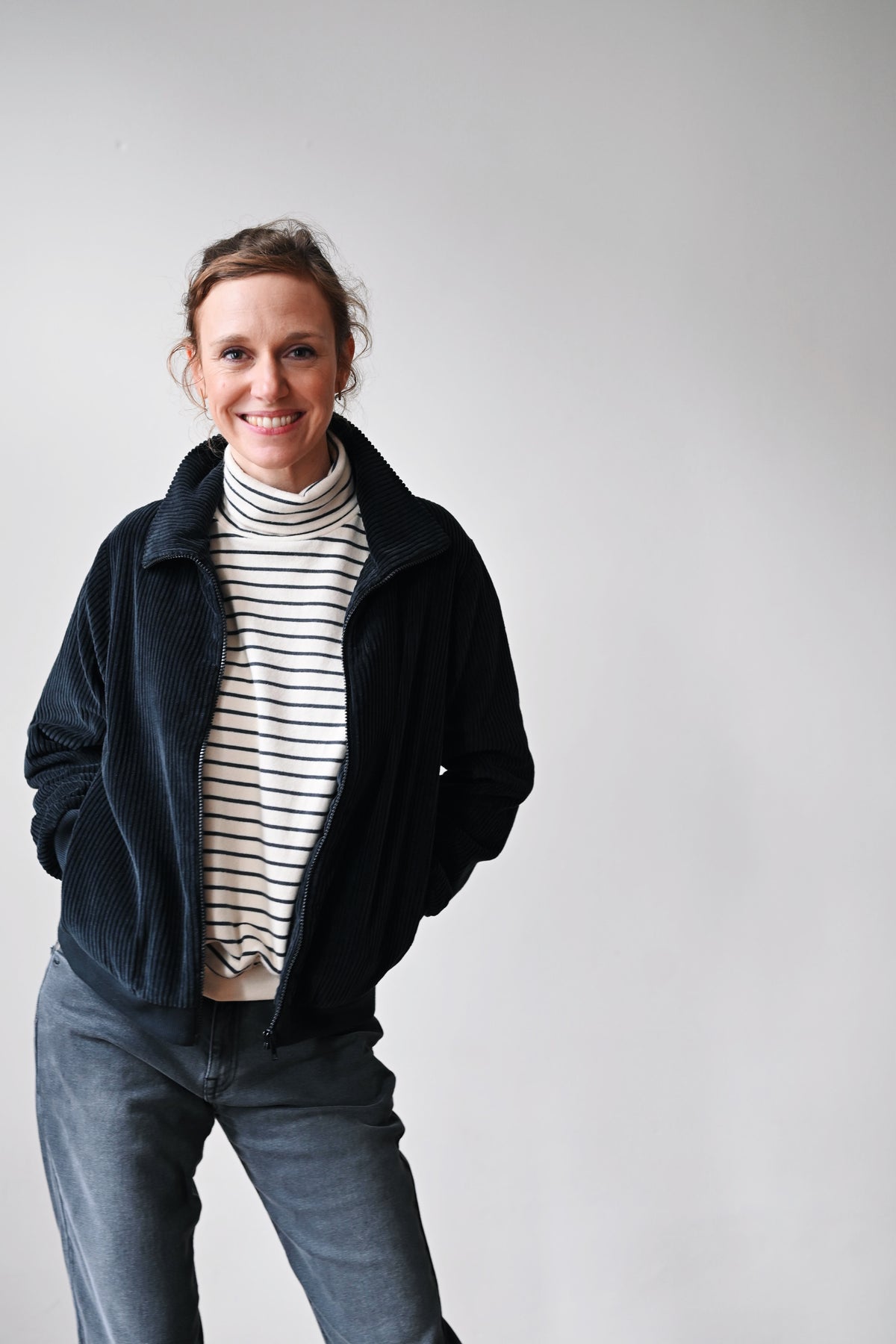 Sweater Alba - Oat Grey Stripes