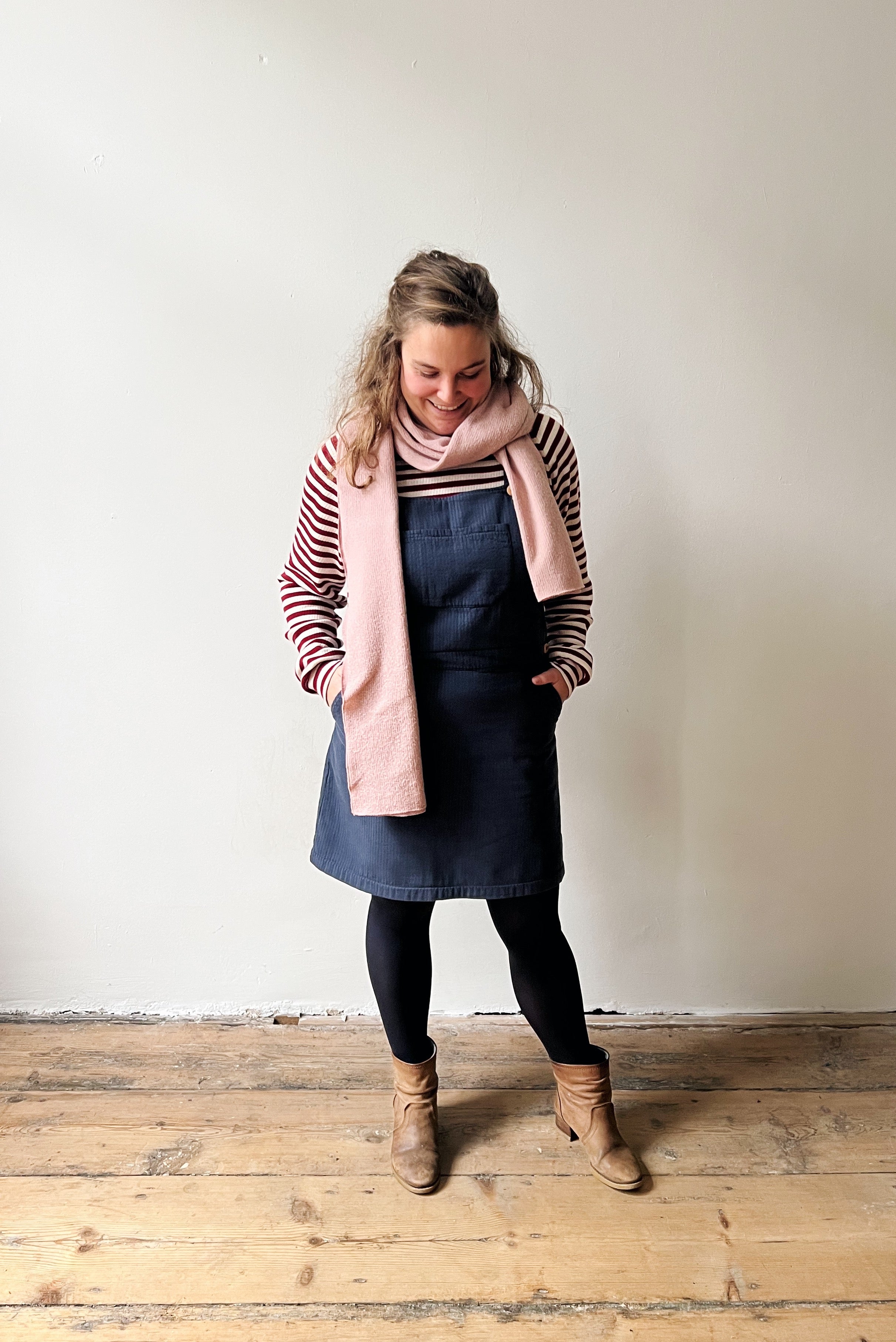 Salopettedress Kimberley - Reversed Corduroy - Faded Blue