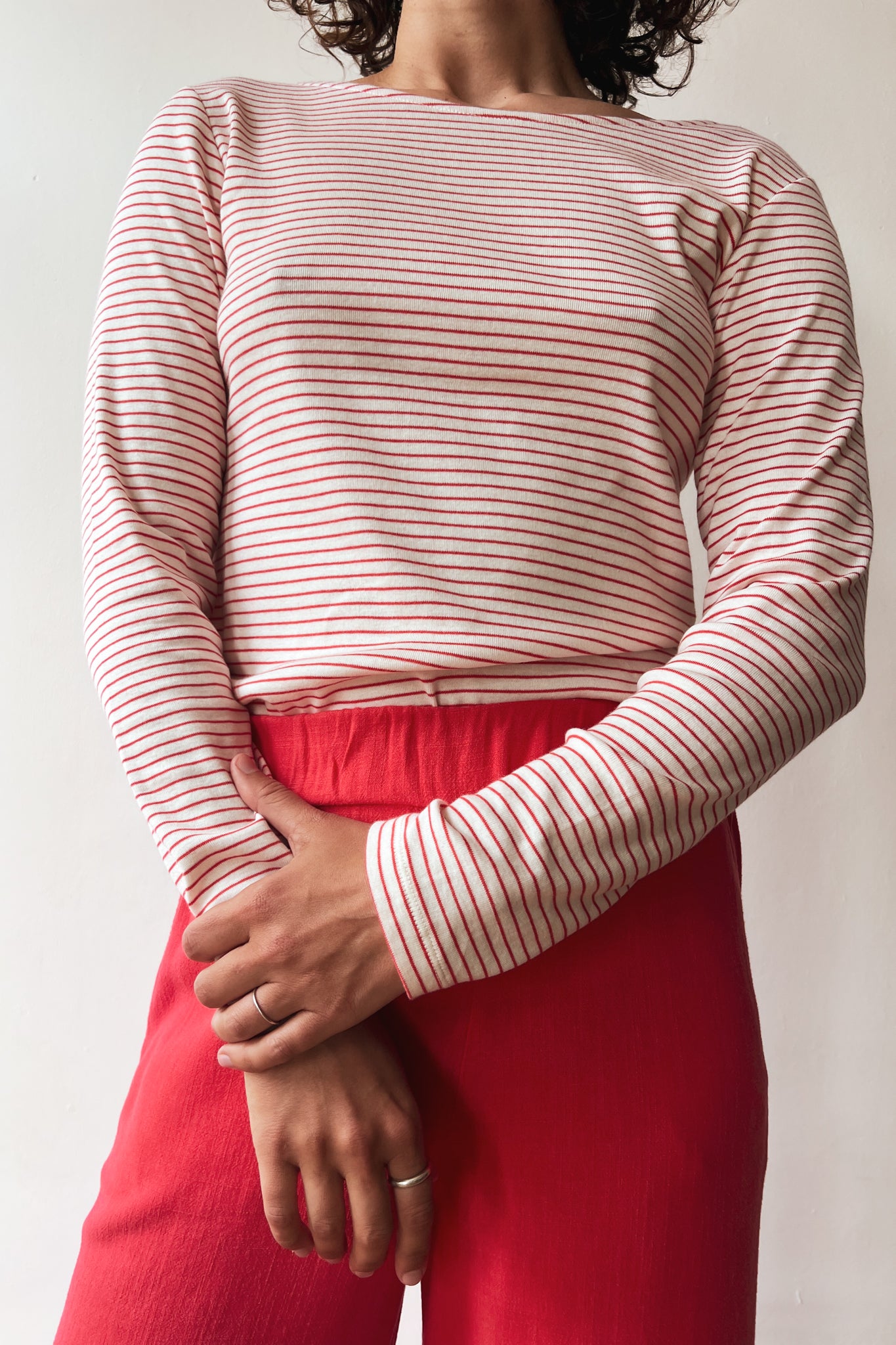 Longsleeve Ida - Coral Stripes