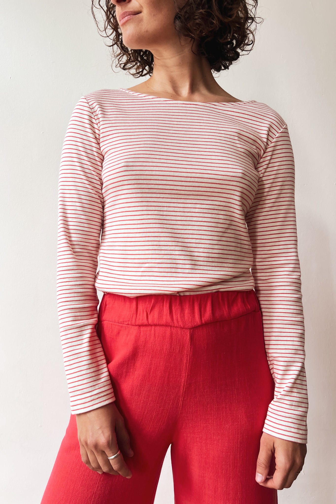 Longsleeve Ida - Coral Stripes