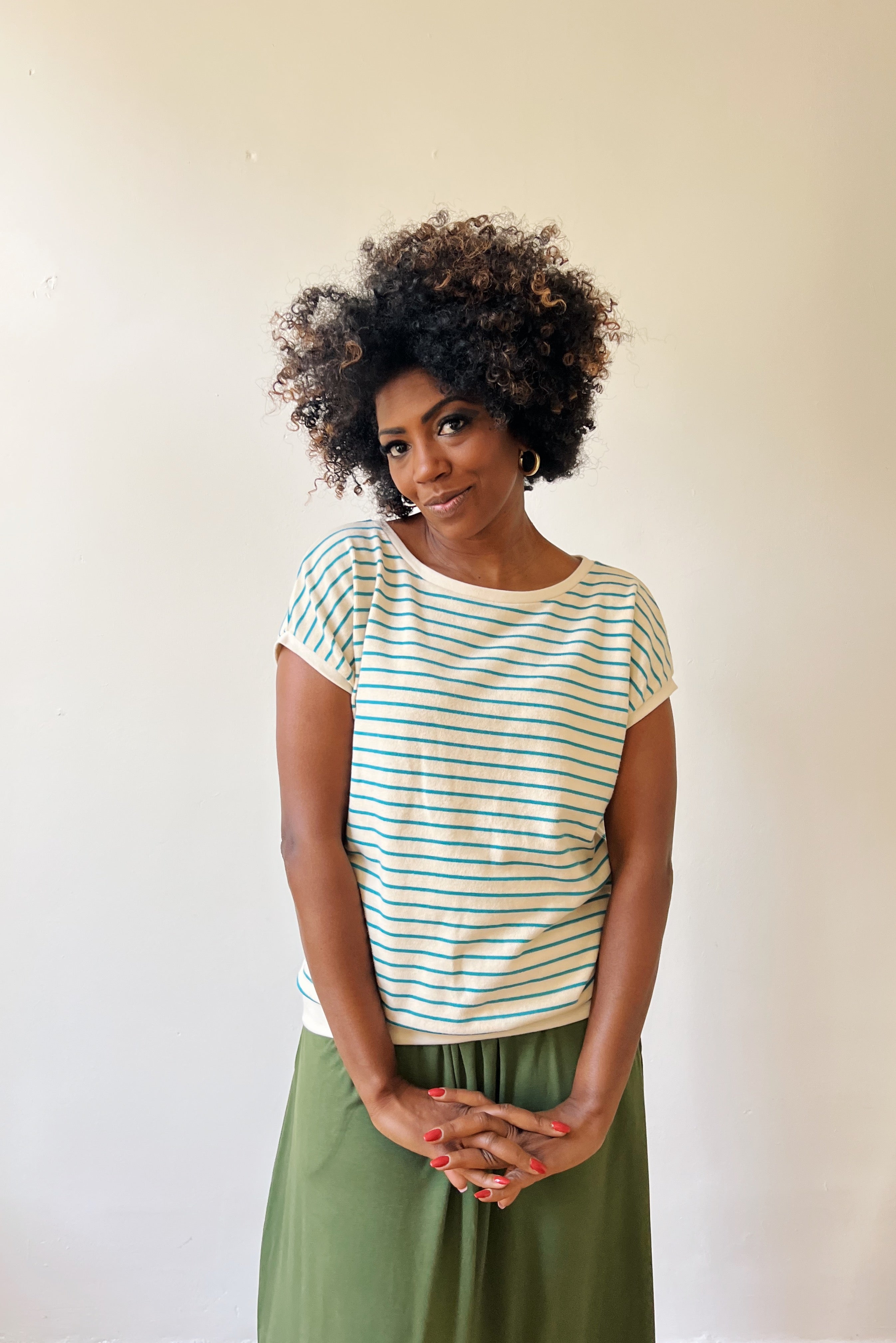 Top Mila - Turquoise Stripes