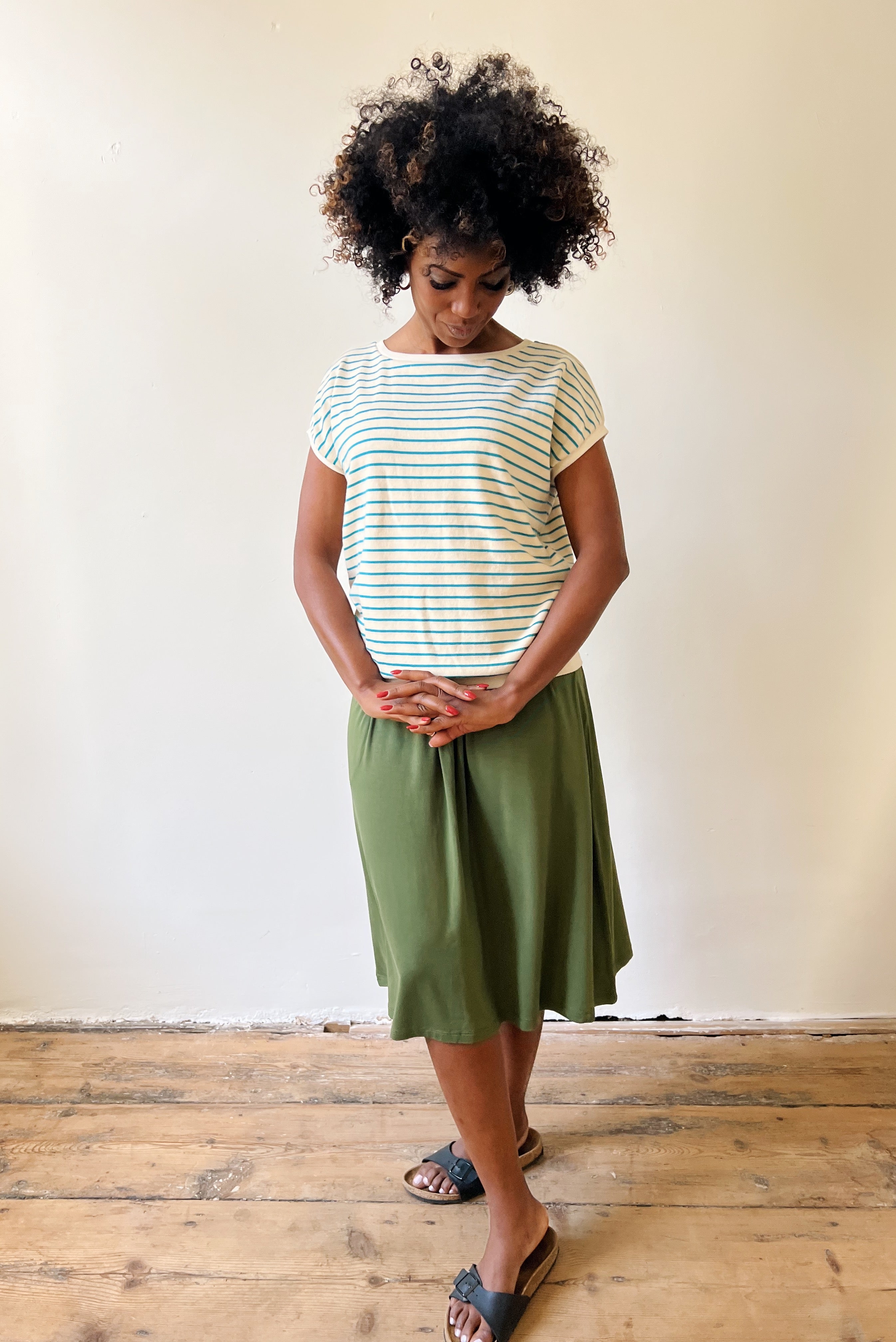 Top Mila - Turquoise Stripes