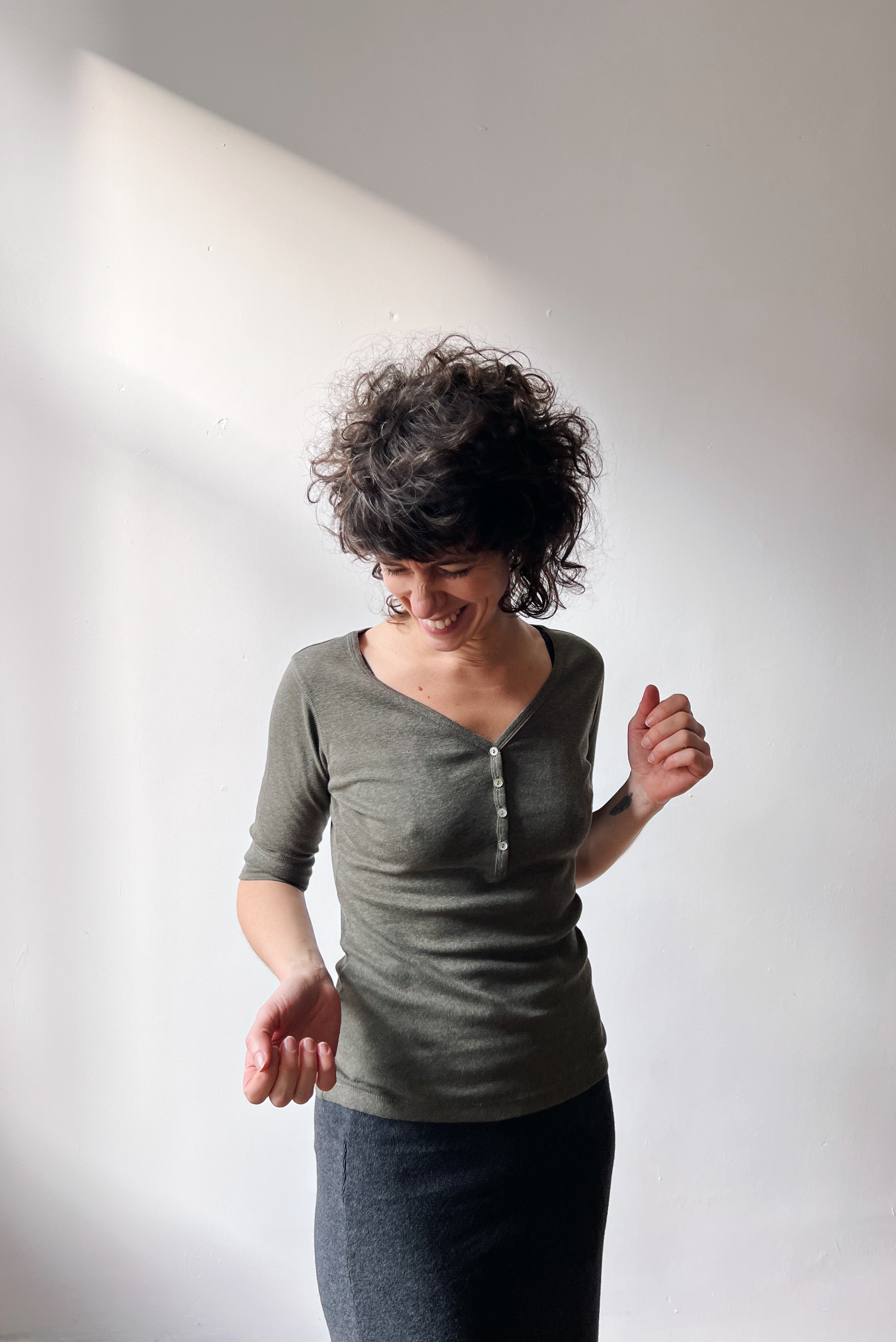 Longsleeve Holly - Moss Melange Rib